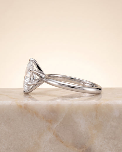 The Isolde Petite Knife Edge Solitaire Marquise Engagement Ring Setting in Platinum