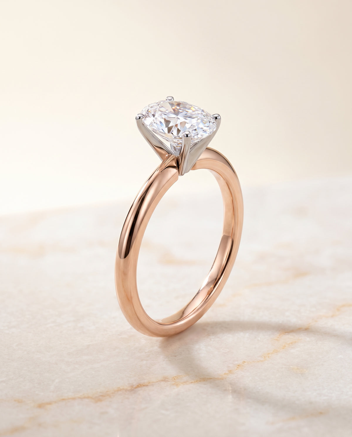 The Isolde oval engagement ring setting in 14K Rose Gold | RockHer