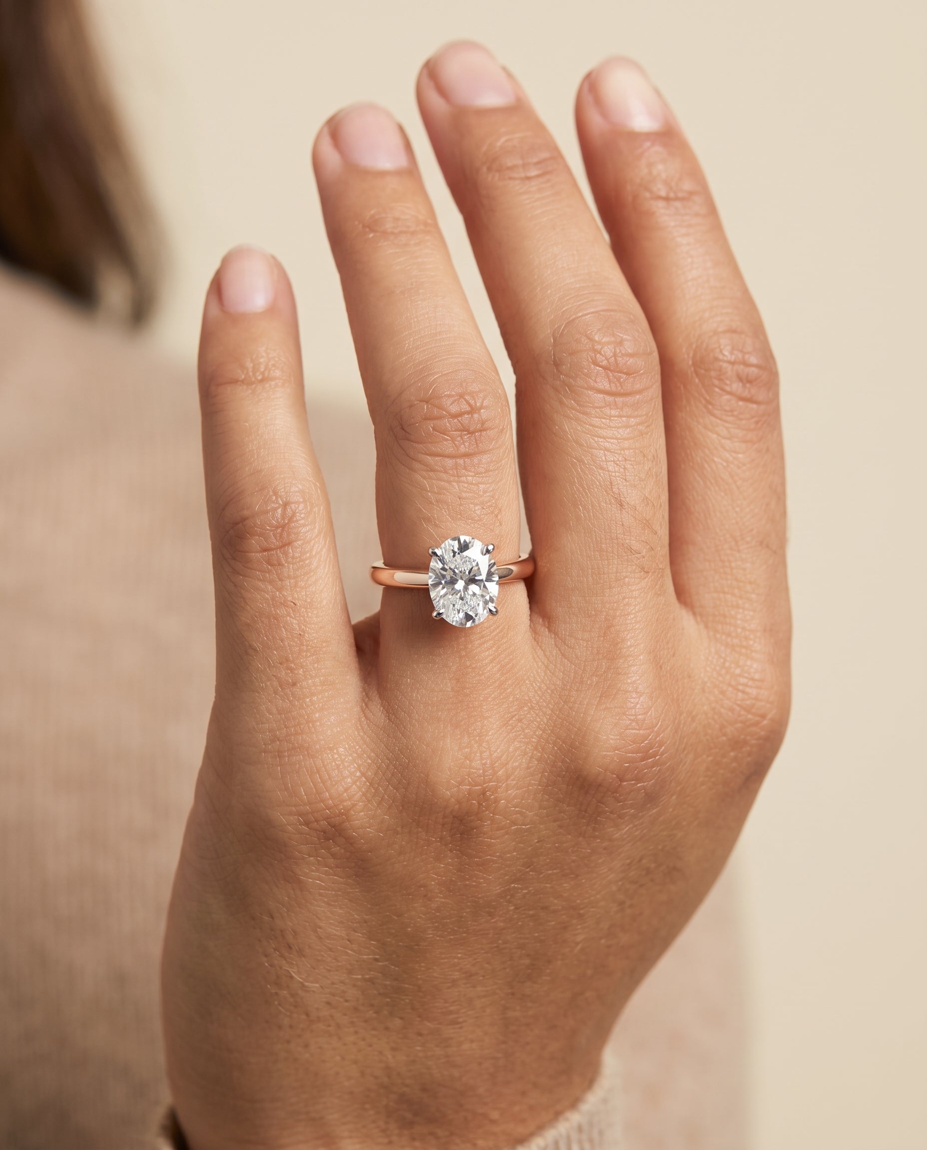 The Isolde engagement ring setting in 14K Rose Gold, petite knife edge solitaire design | RockHer