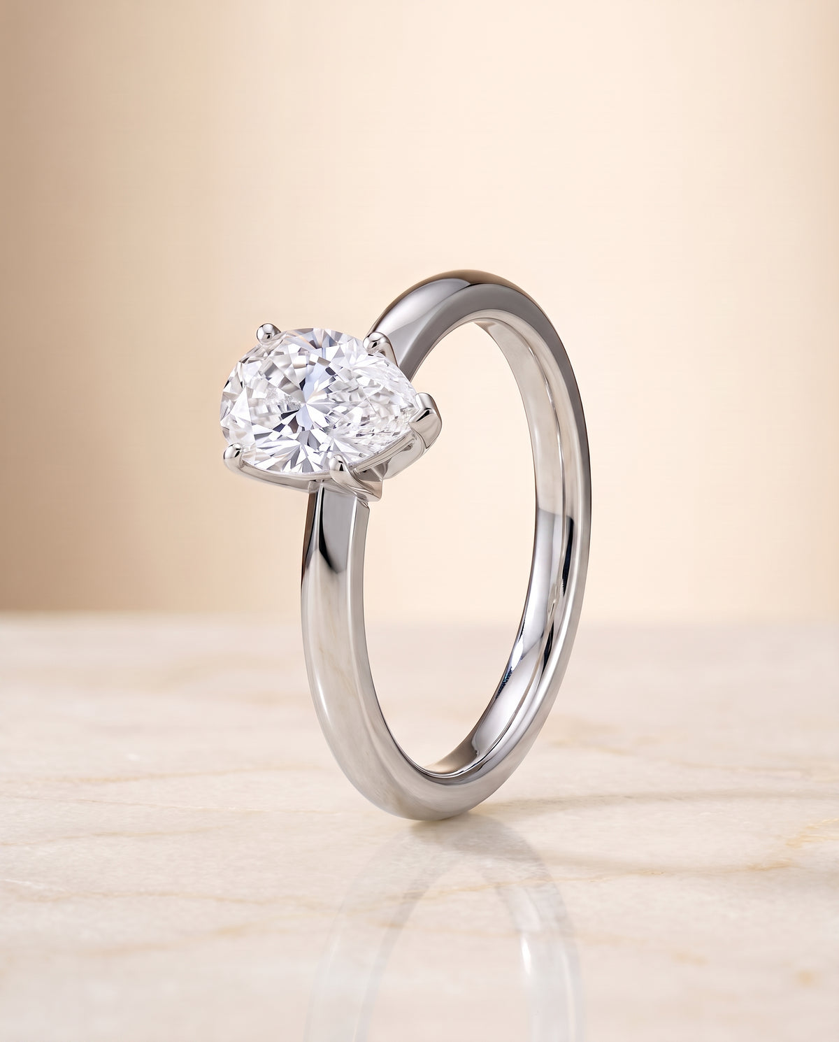 The Isolde pear engagement ring setting in Platinum | RockHer