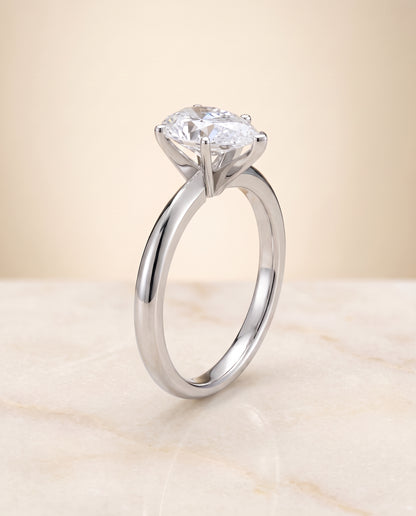 The Isolde Petite Knife Edge Solitaire Pear Engagement Ring Setting in Platinum