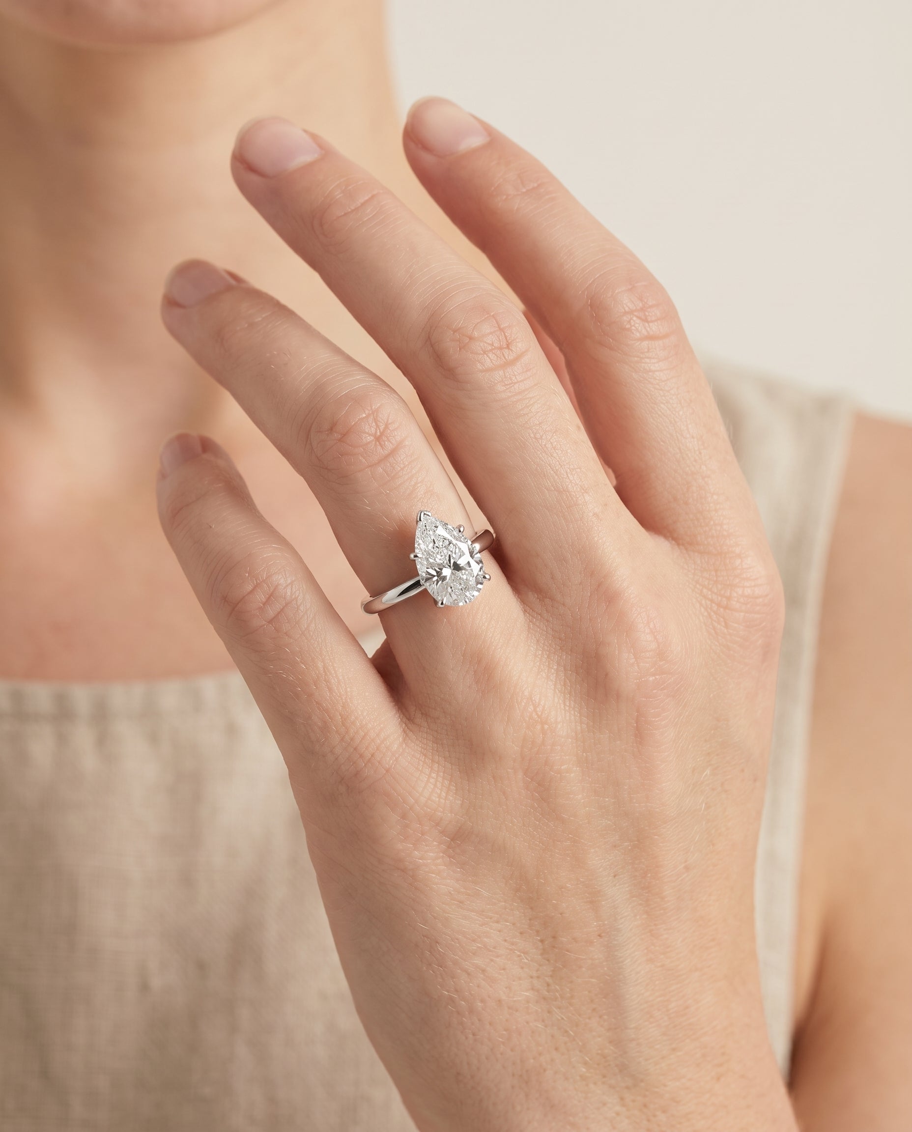 The Isolde engagement ring setting in Platinum, petite knife edge solitaire design | RockHer