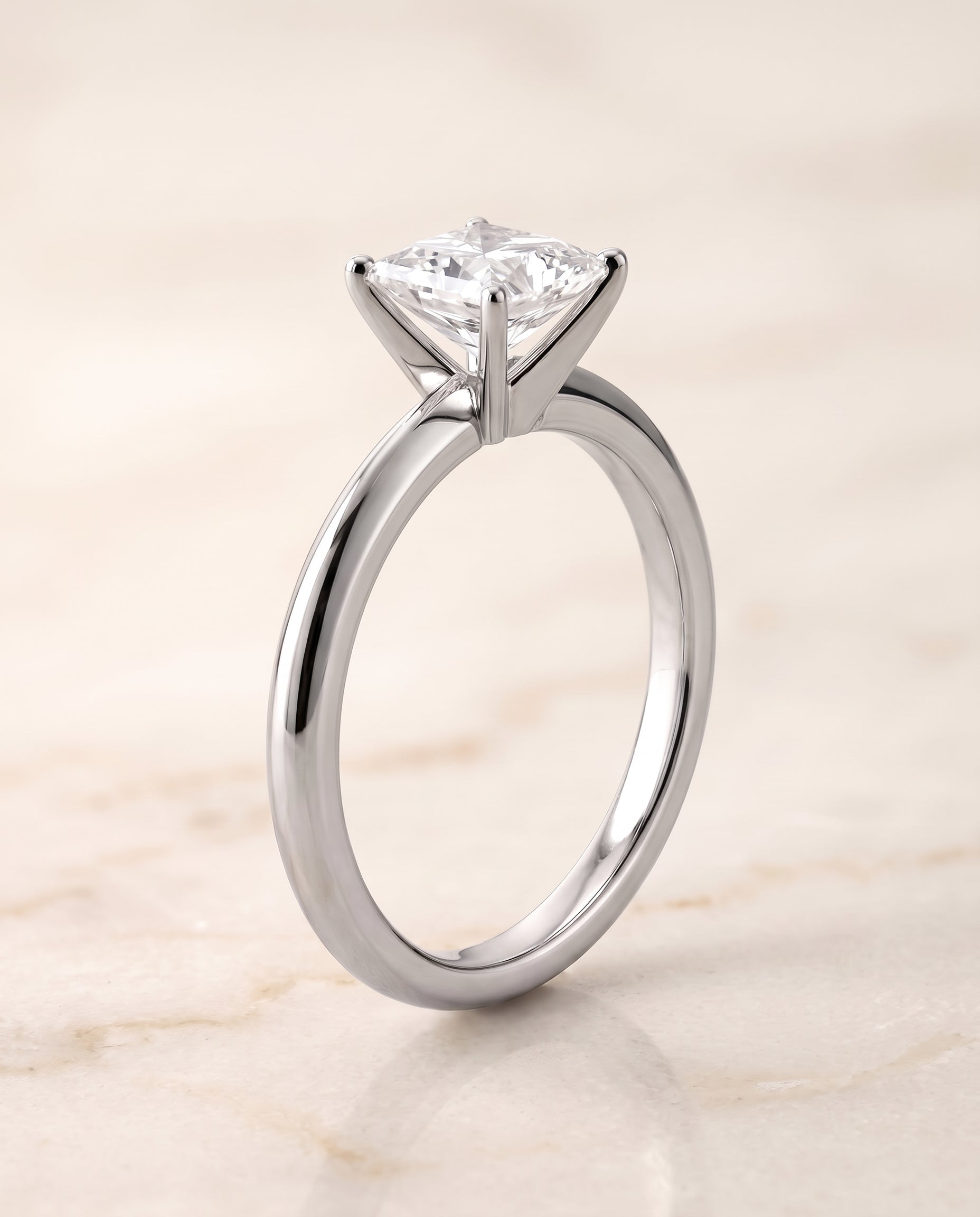 The Isolde Petite Knife Edge Solitaire Princess Cut Engagement Ring Setting in Platinum