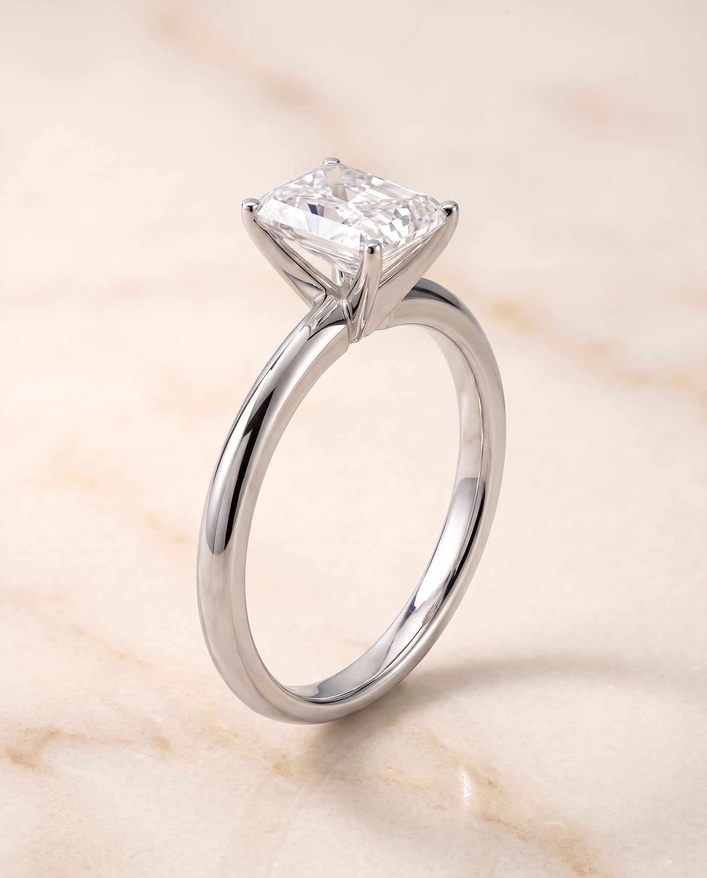 The Isolde Petite Knife Edge Solitaire Radiant Cut Engagement Ring Setting in Platinum