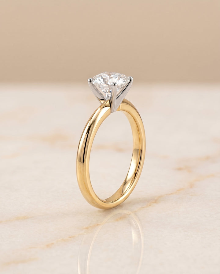 The Isolde Select Knife Edge Solitaire Engagement Ring with Lab Diamond in 18K Yellow Gold - view 2