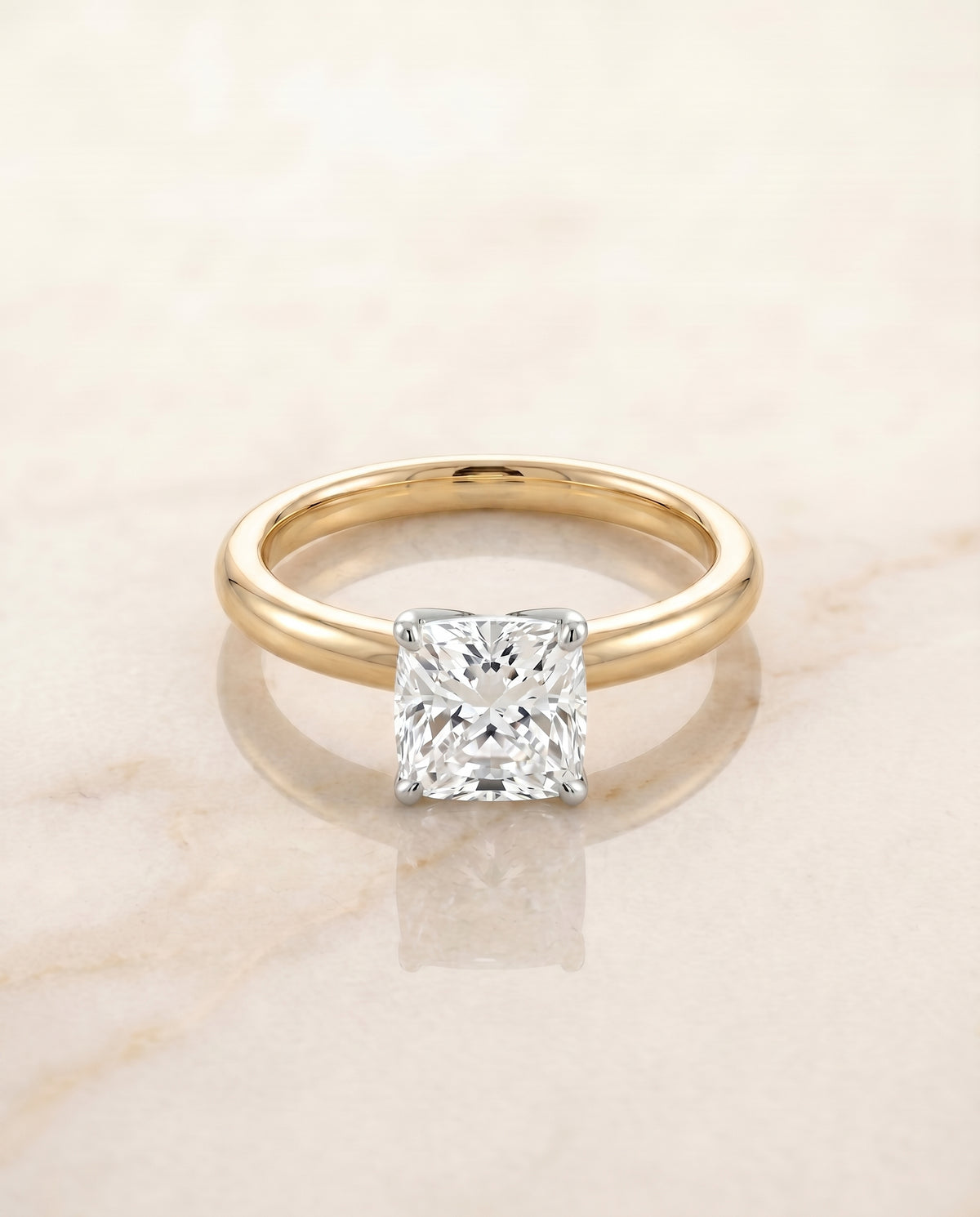 The Isolde cushion engagement ring setting in 18K Yellow Gold | RockHer