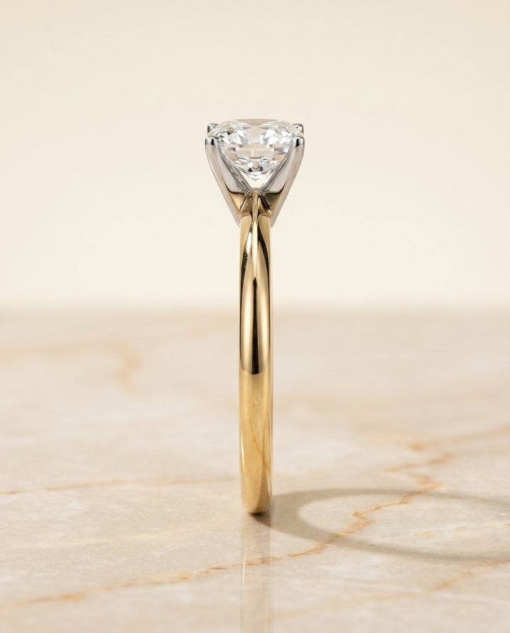 The Isolde Select Knife Edge Solitaire Engagement Ring with Lab Diamond in 18K Yellow Gold - view 5