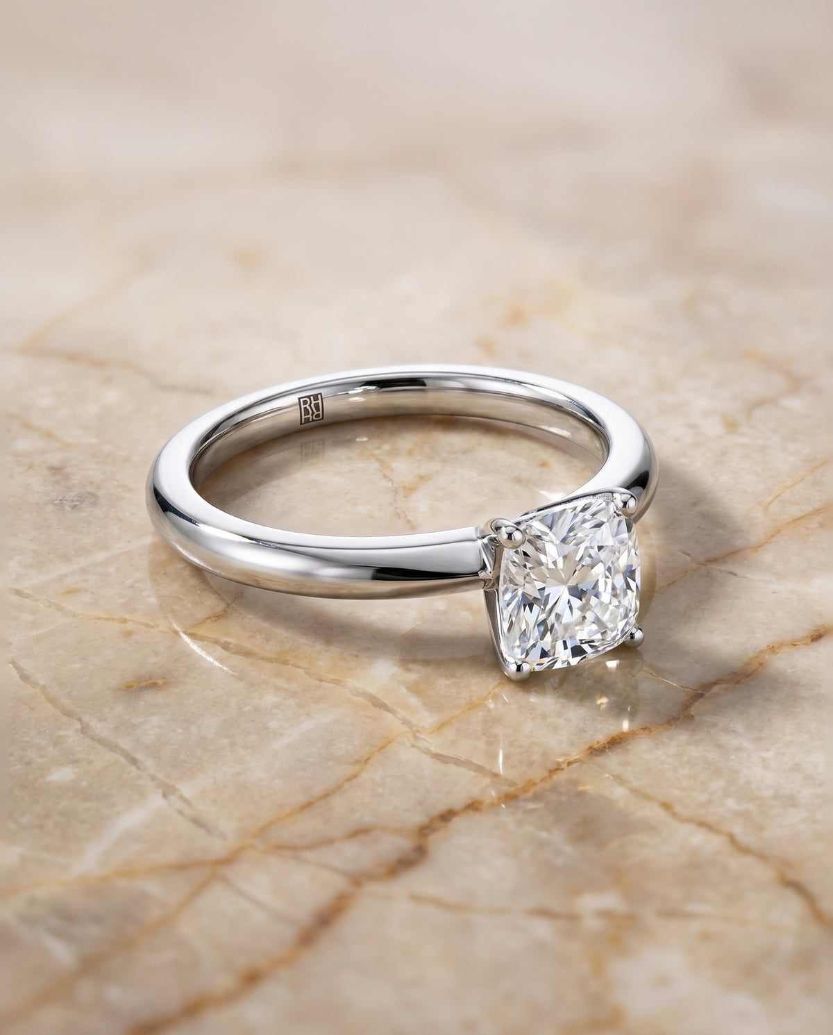 The Isolde cushion engagement ring setting in Platinum | RockHer