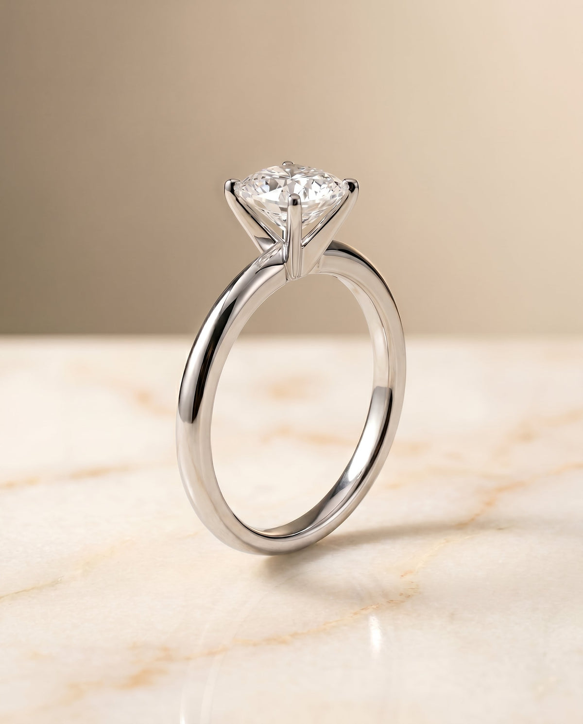 Isolde Select Knife Edge Solitaire Cushion Cut Lab Diamond Engagement Ring in Platinum, front view | RockHer