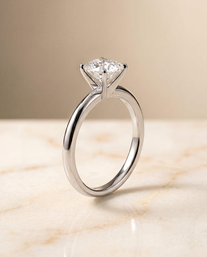 The Isolde Select Knife Edge Solitaire Engagement Ring with Lab Diamond in Platinum - view 2