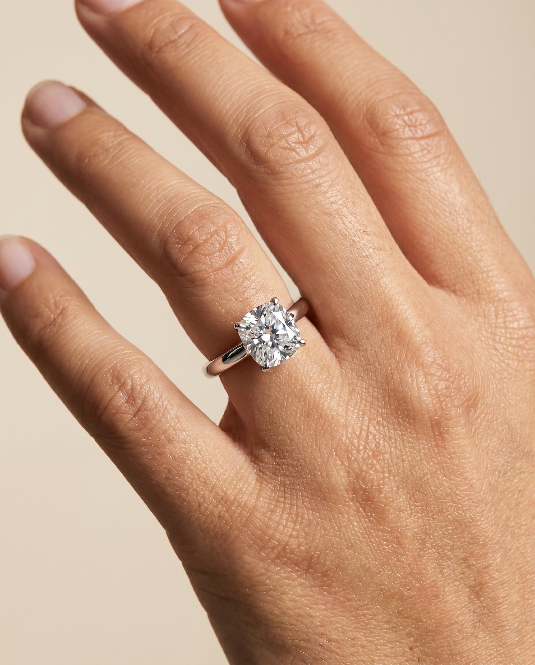 The Isolde engagement ring setting in Platinum, petite knife edge solitaire cut design | RockHer