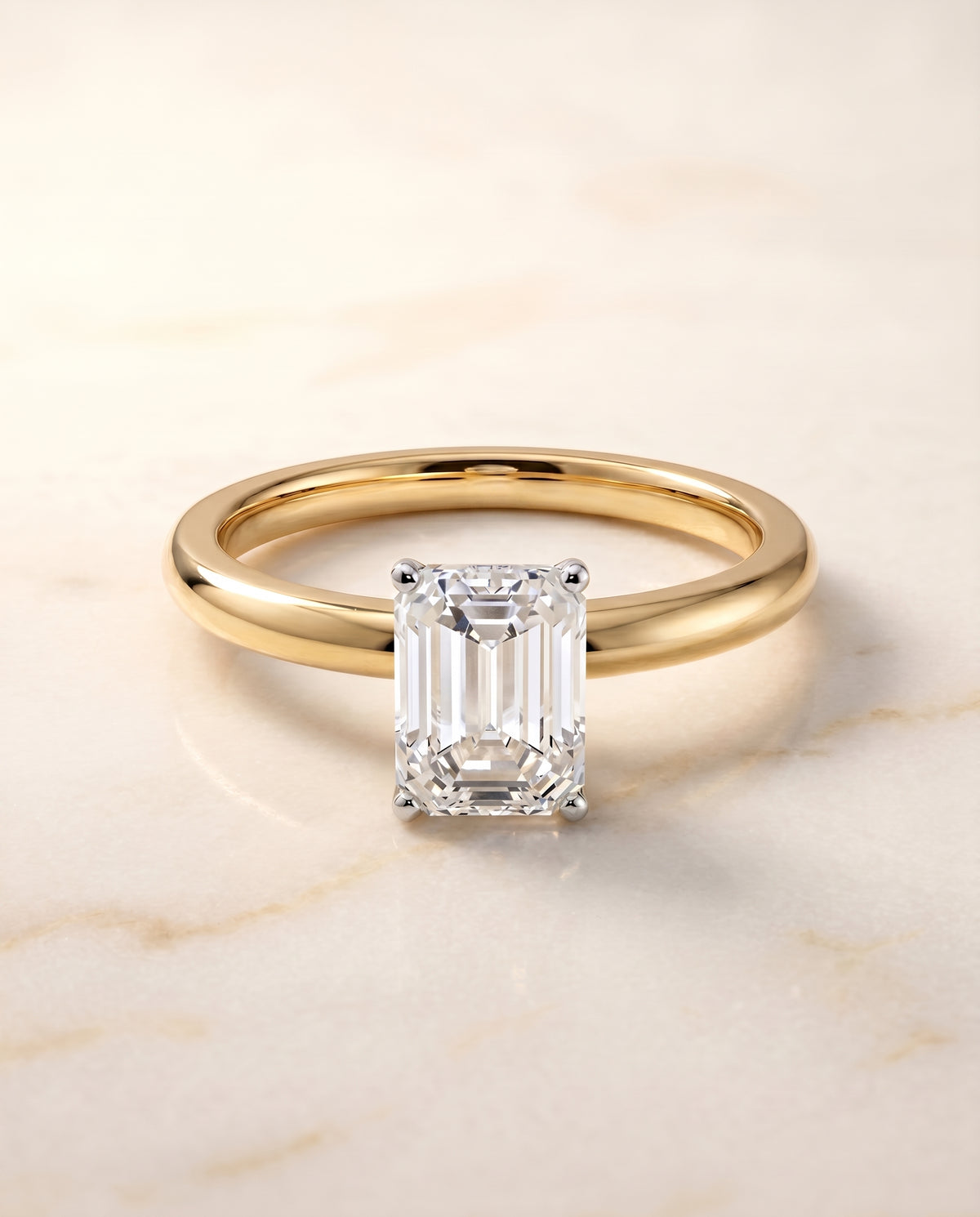 The Isolde emerald engagement ring setting in 18K Yellow Gold | RockHer