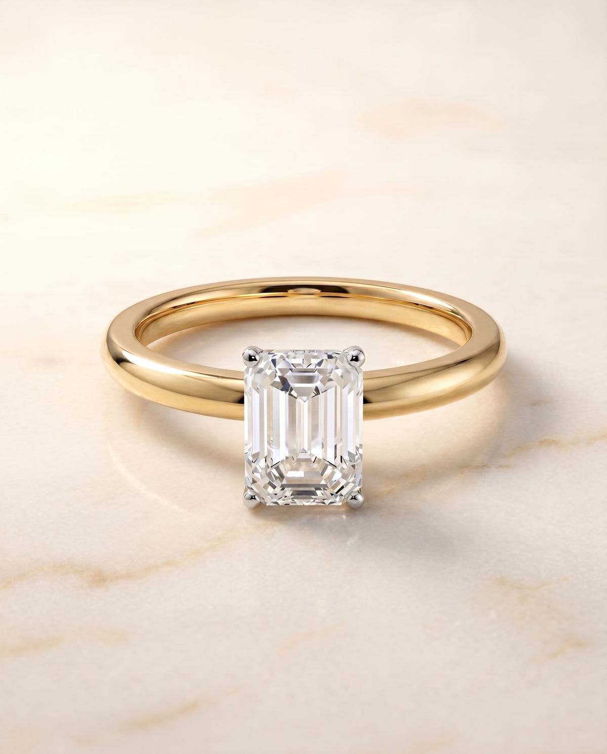 The Isolde emerald engagement ring setting in 18K Yellow Gold | RockHer