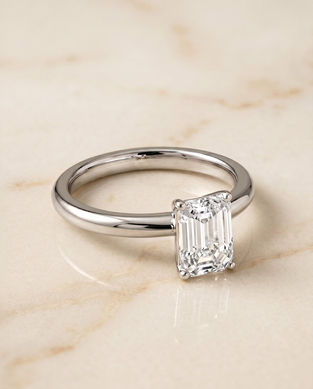 The Isolde emerald engagement ring setting in Platinum | RockHer