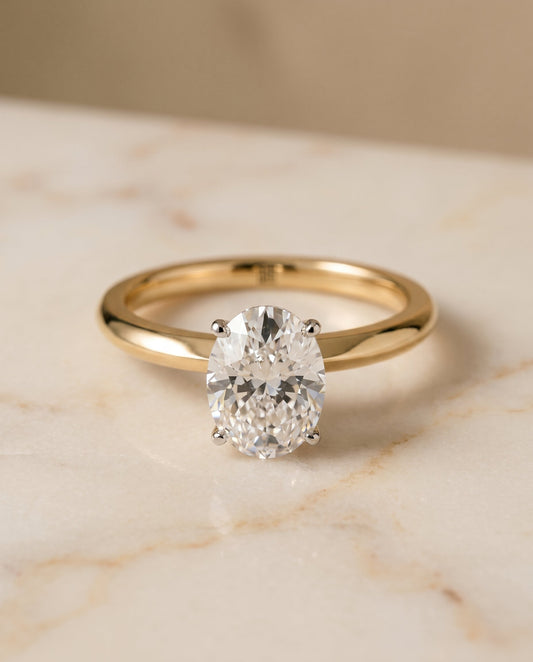 The Isolde Select Knife Edge Solitaire Engagement Ring with Lab Diamond in 18K Yellow Gold - view 1
