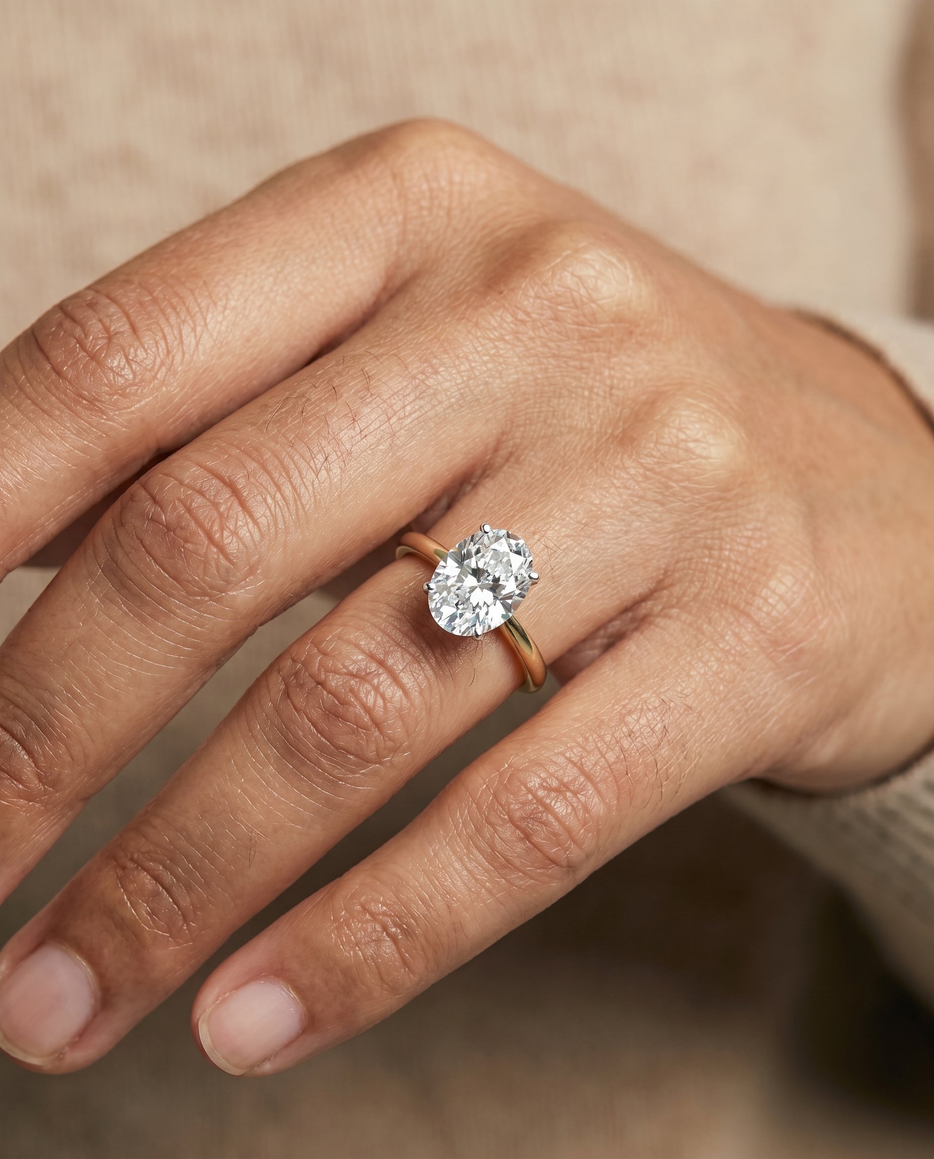 The Isolde engagement ring setting in 18K Yellow Gold, petite knife edge solitaire design | RockHer