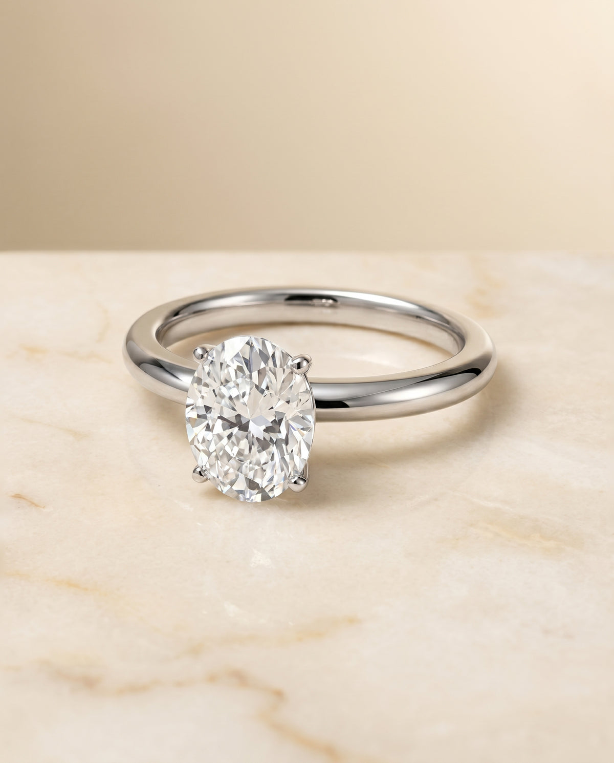 The Isolde oval engagement ring setting in Platinum | RockHer
