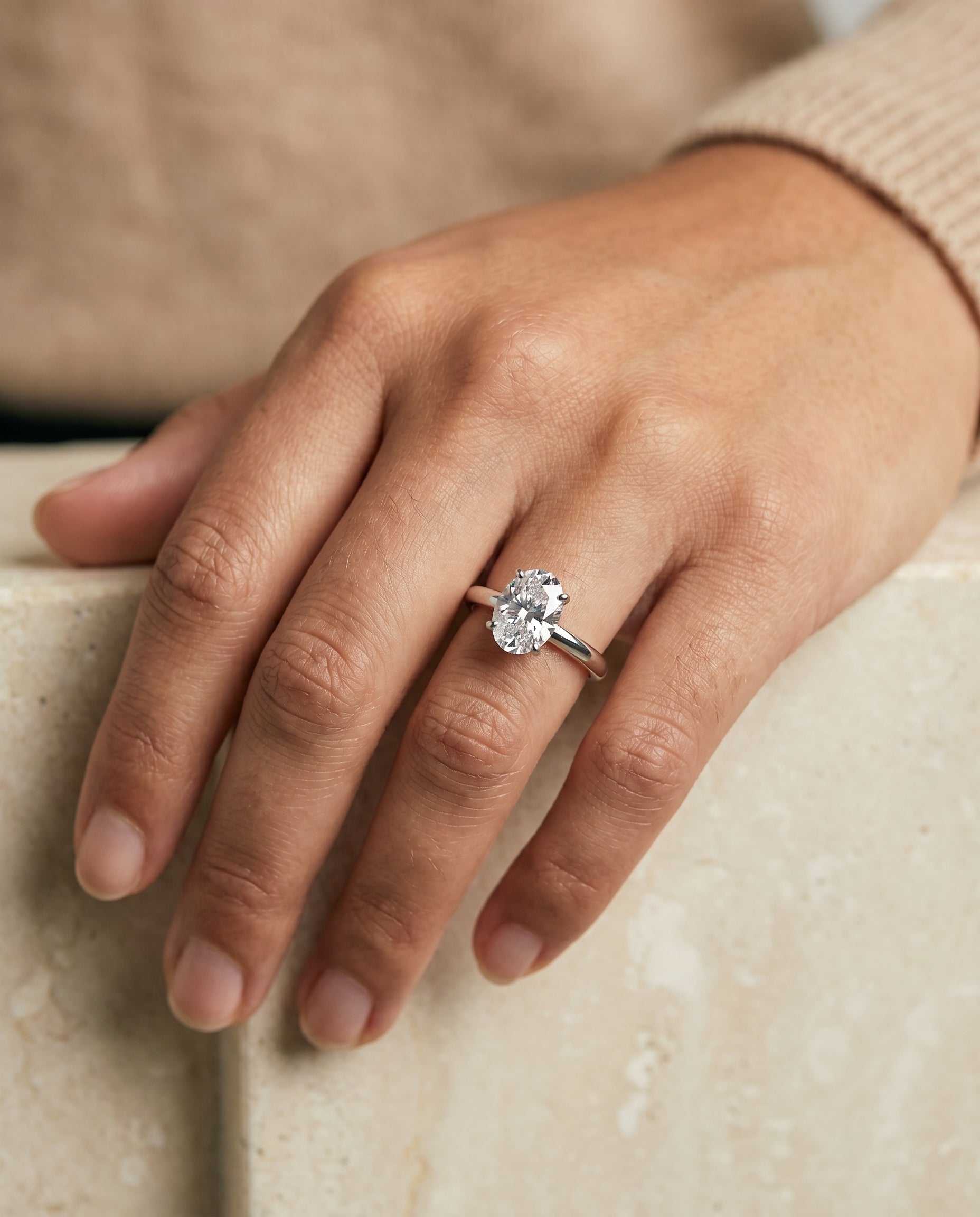 The Isolde engagement ring setting in Platinum, petite knife edge solitaire design | RockHer