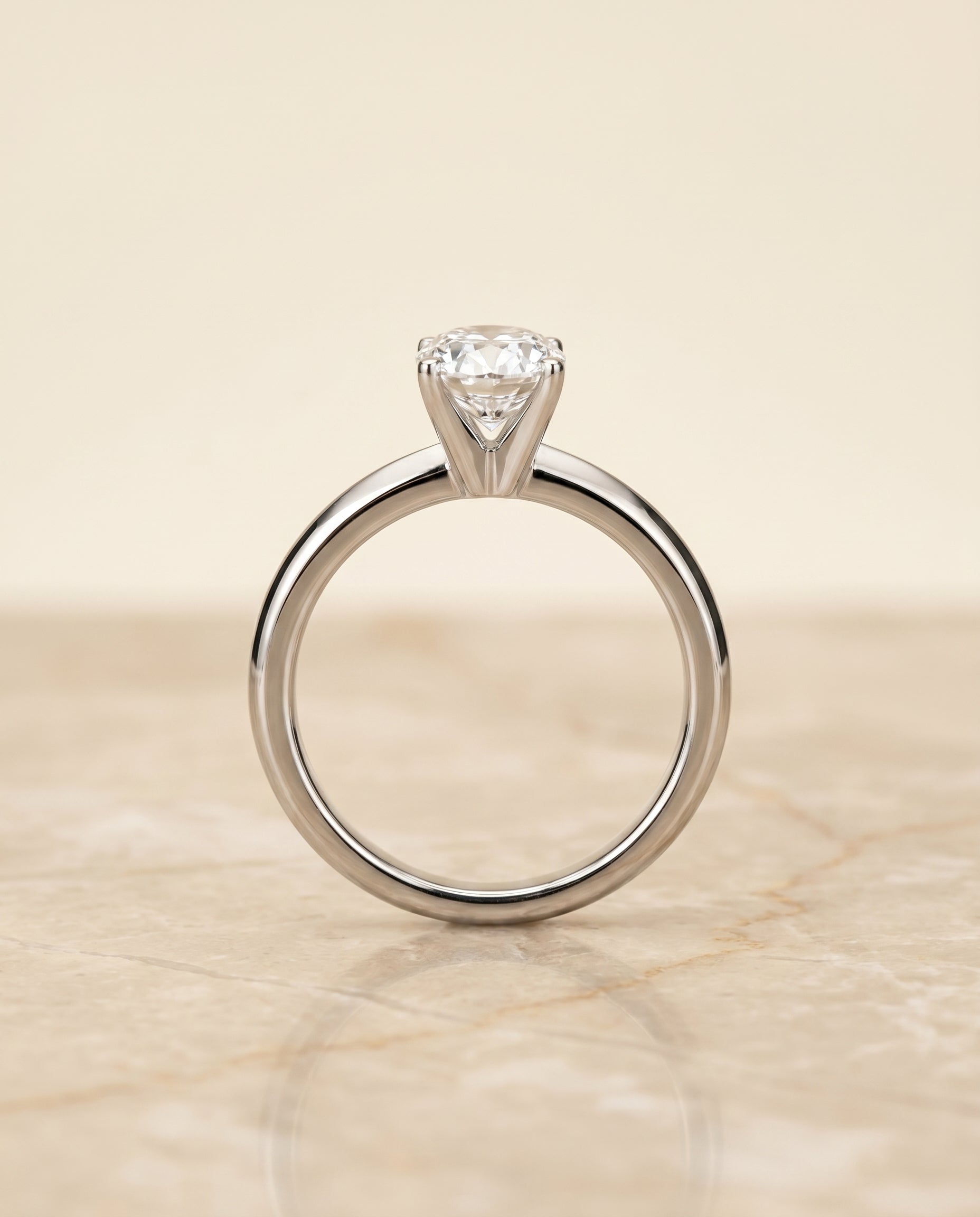 The Isolde setting for oval diamonds, made to order in Platinum | RockHer