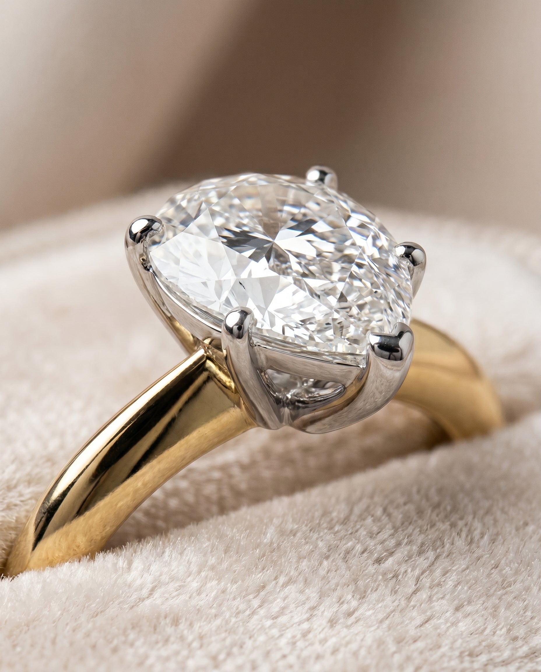 18K Yellow Gold band of The Isolde pear engagement ring setting | RockHer