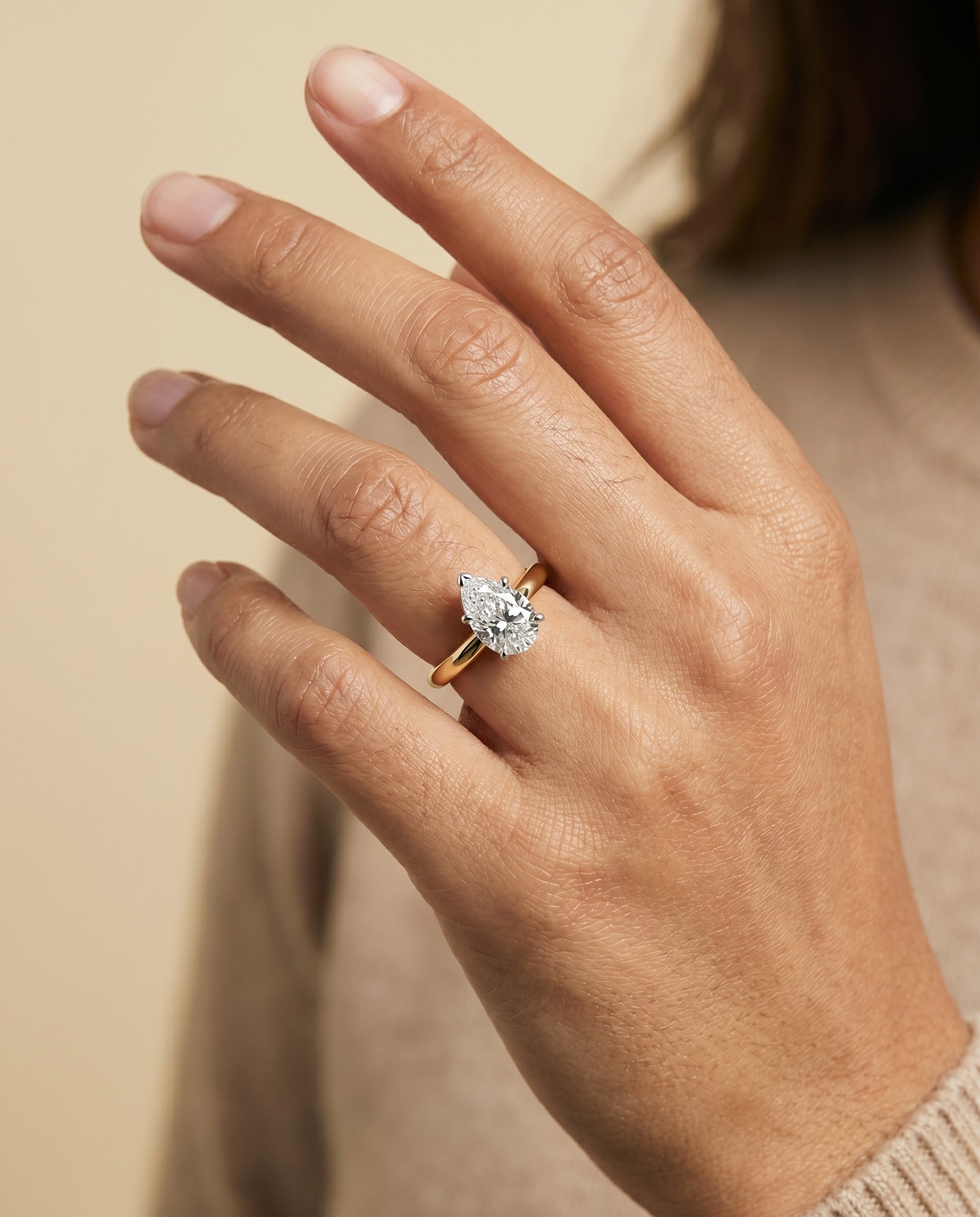 The Isolde engagement ring setting in 18K Yellow Gold, petite knife edge solitaire design | RockHer