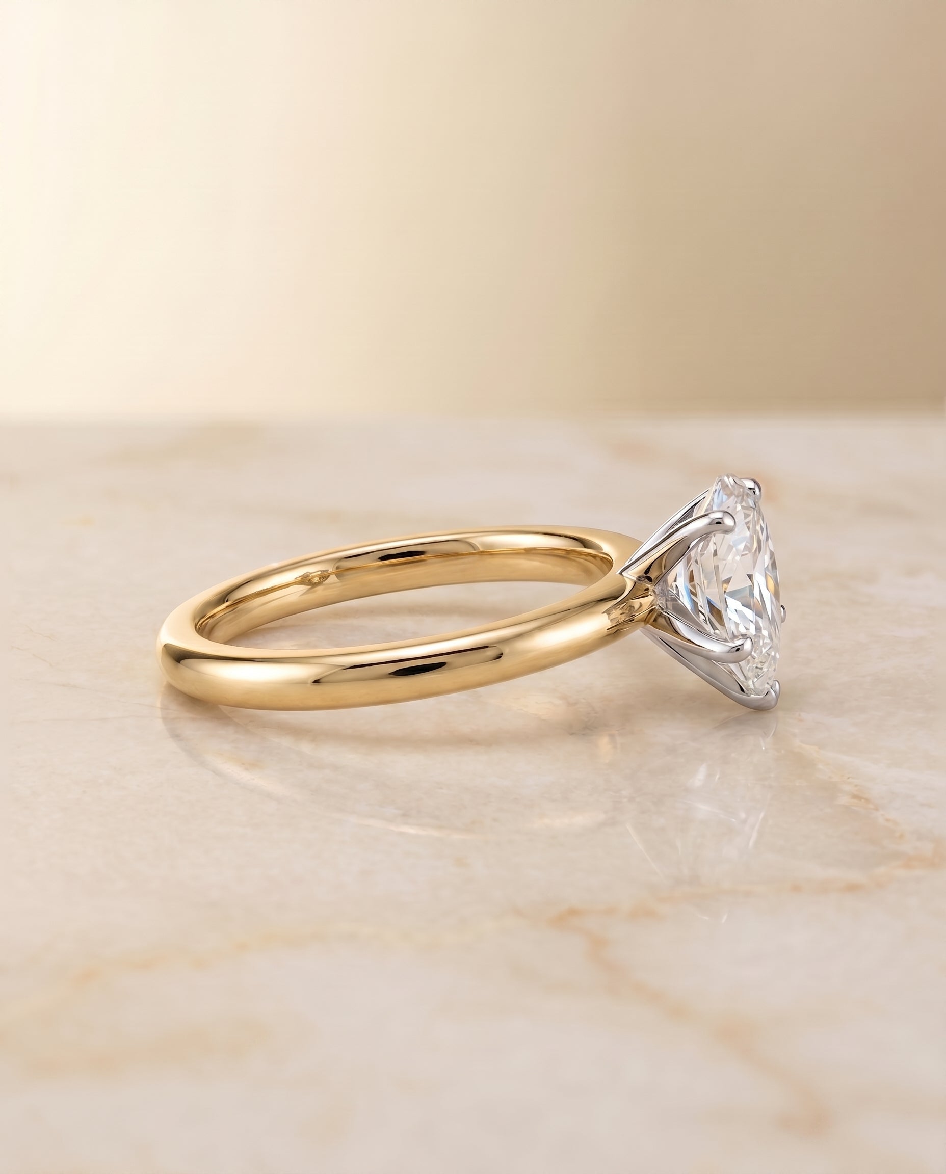 The Isolde setting for pear diamonds, made to order in 18K Yellow Gold | RockHer