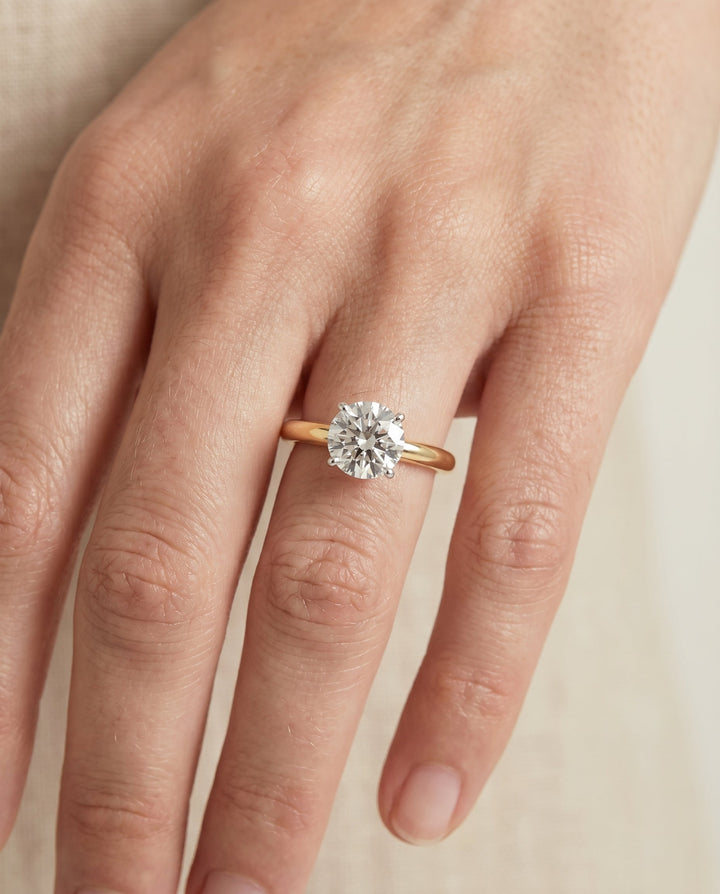 The Isolde Select Knife Edge Solitaire Engagement Ring with Lab Diamond in 18K Yellow Gold - view 3
