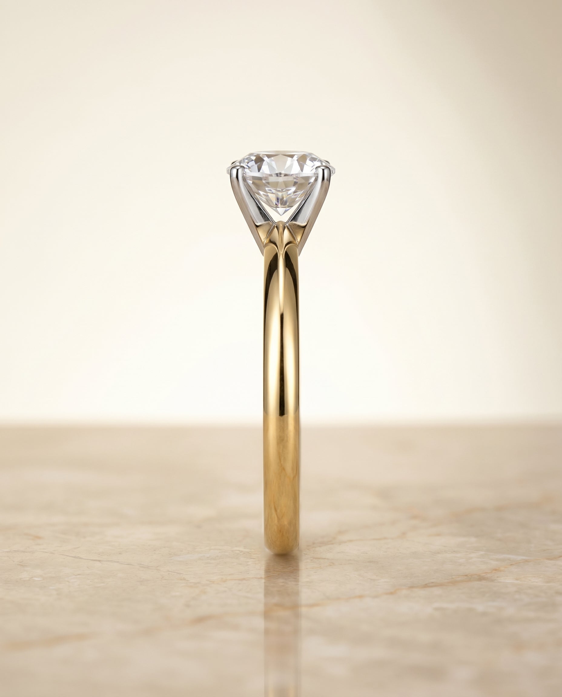 Petite Knife Edge Solitaire styling on The Isolde round engagement ring setting | RockHer