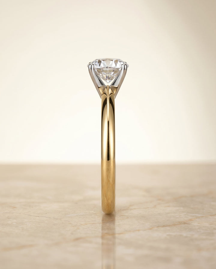 The Isolde Select Knife Edge Solitaire Engagement Ring with Lab Diamond in 18K Yellow Gold - view 2