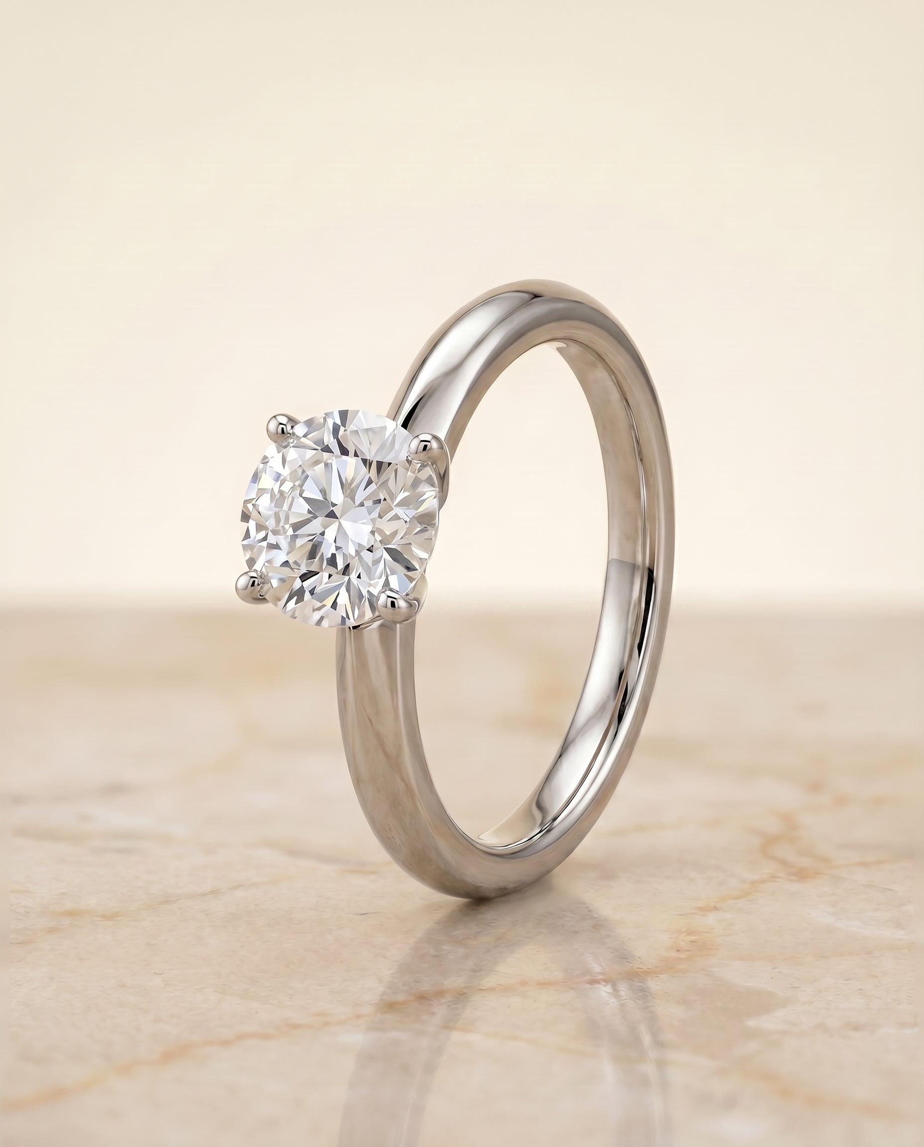 Petite Knife Edge Solitaire styling on The Isolde round engagement ring setting | RockHer