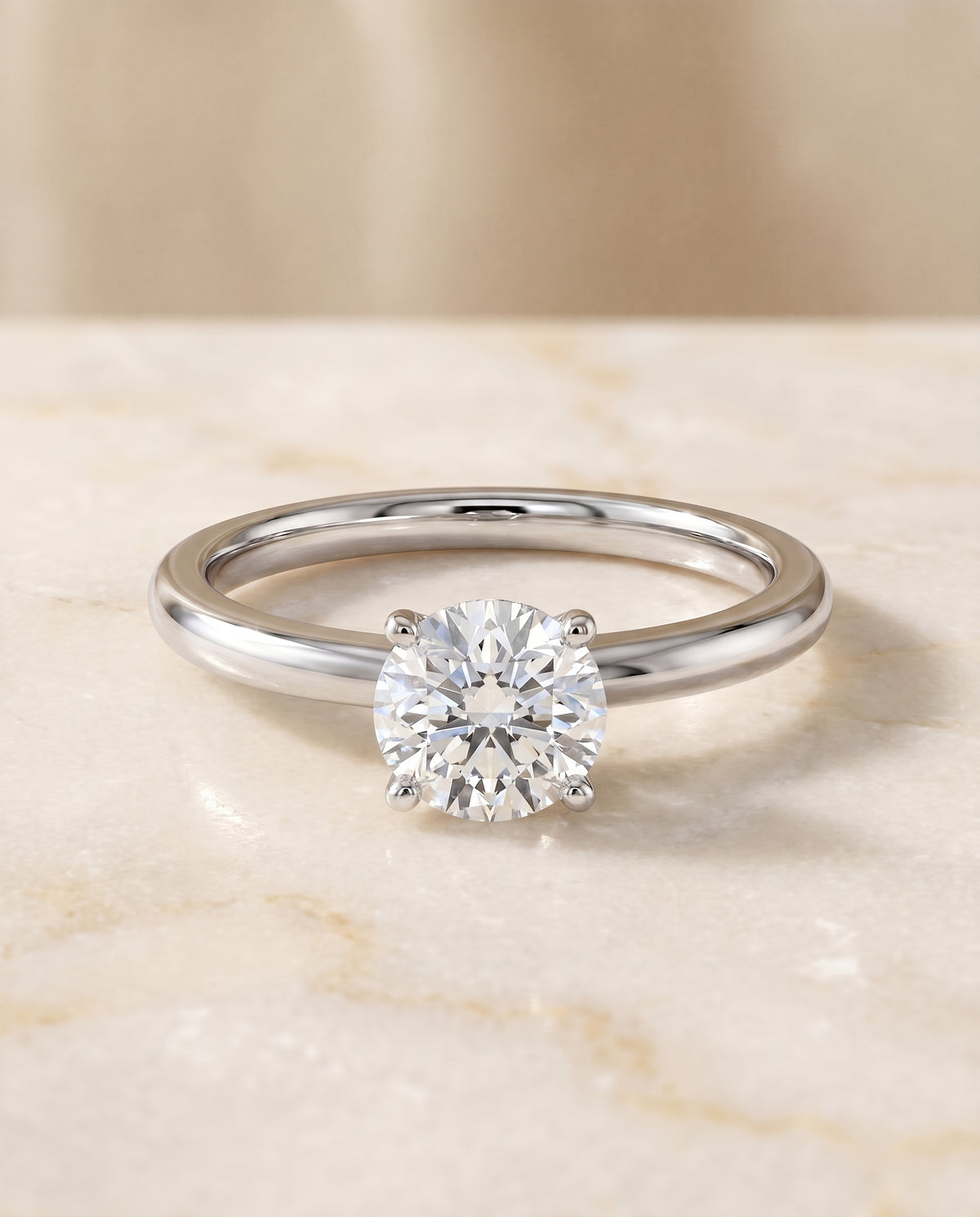 The Isolde round engagement ring setting in Platinum | RockHer