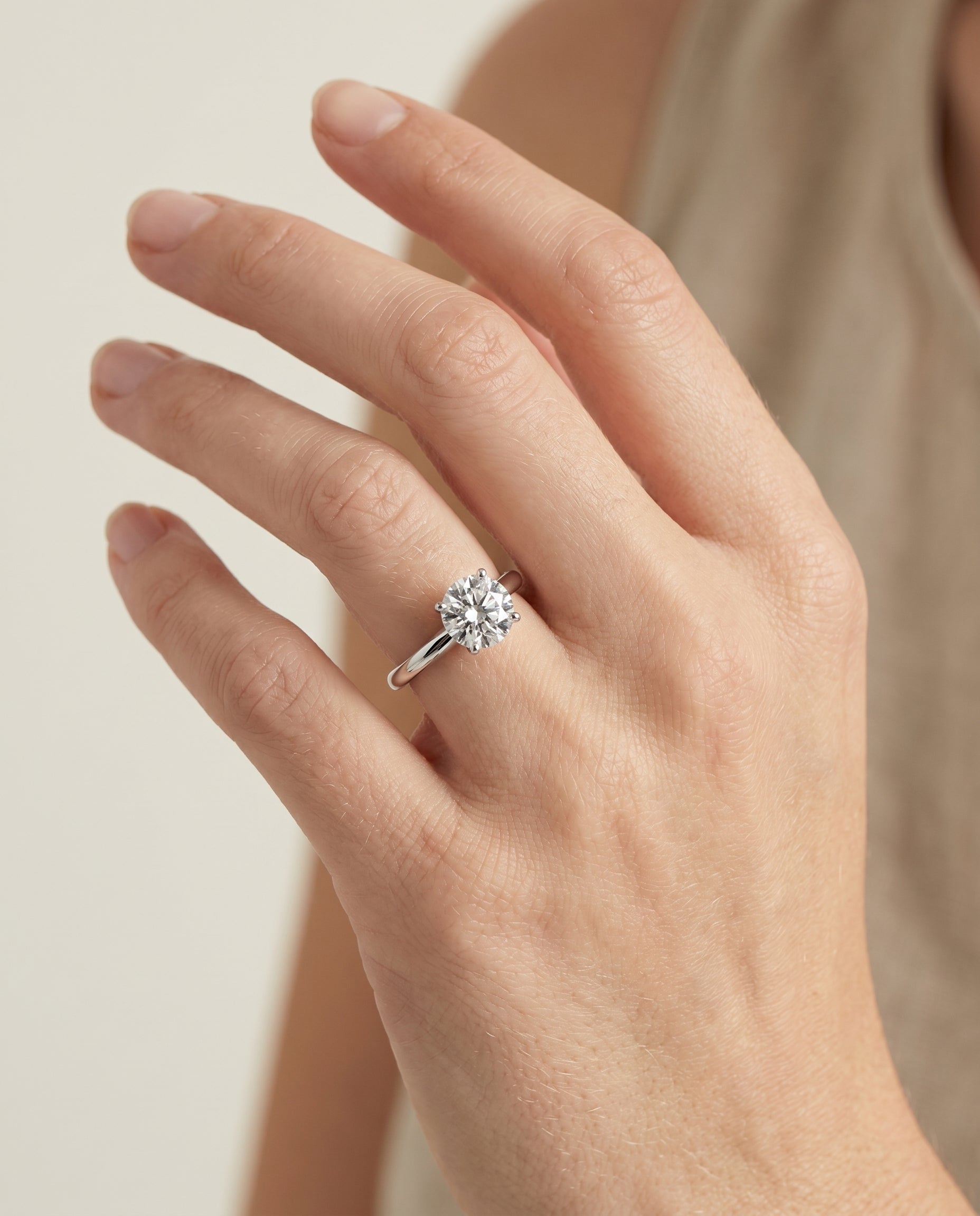 The Isolde engagement ring setting in Platinum, petite knife edge solitaire design | RockHer