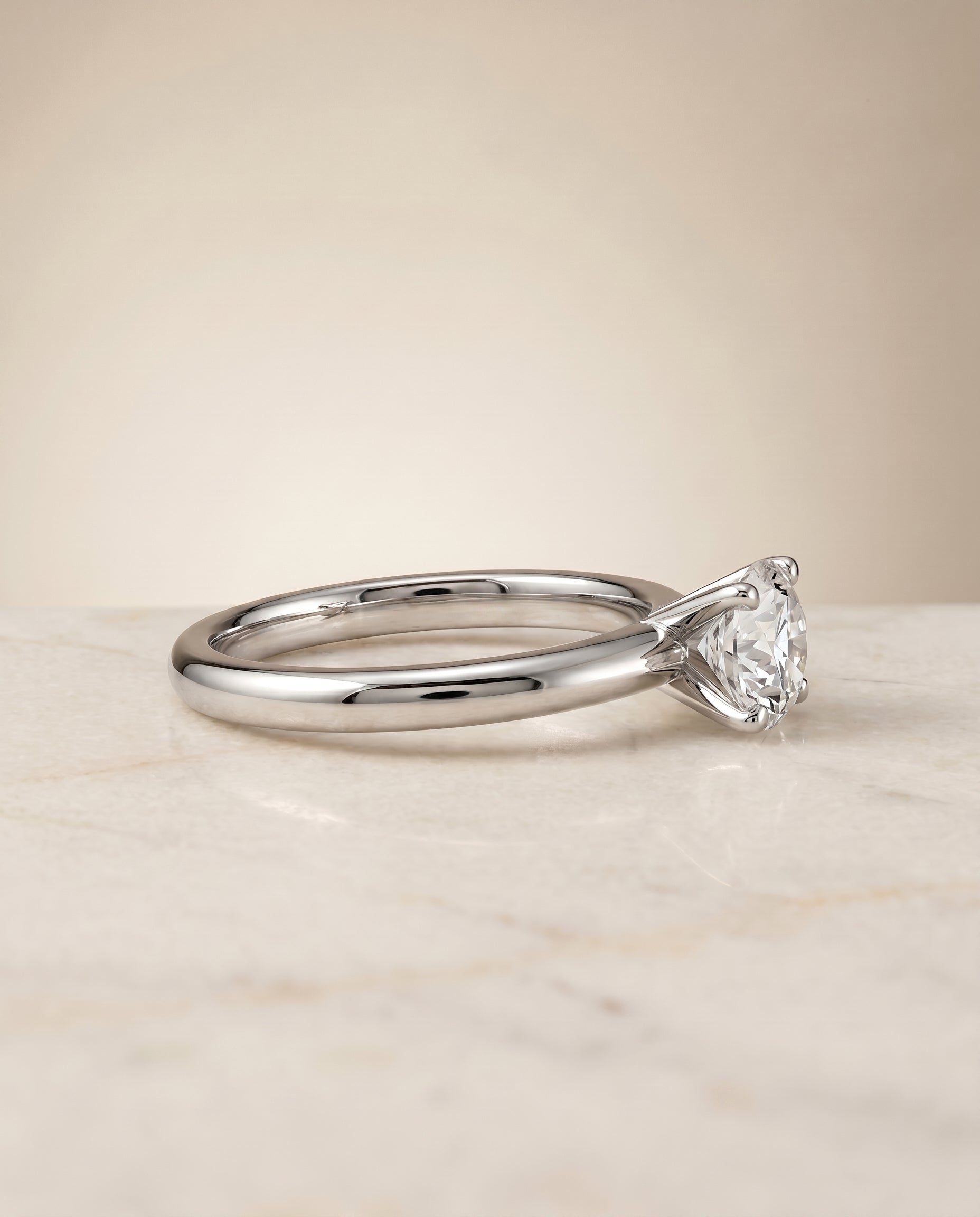 The Isolde setting for round diamonds, made to order in Platinum | RockHer