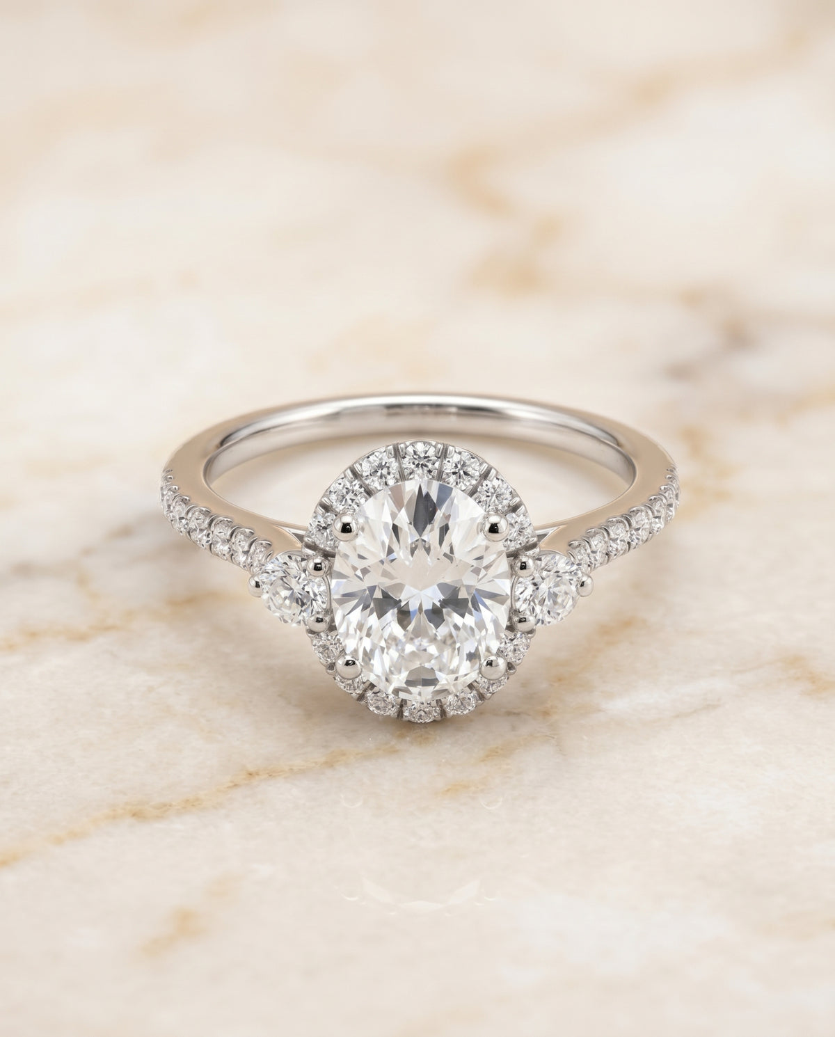 The Ivy oval engagement ring setting in Platinum | RockHer