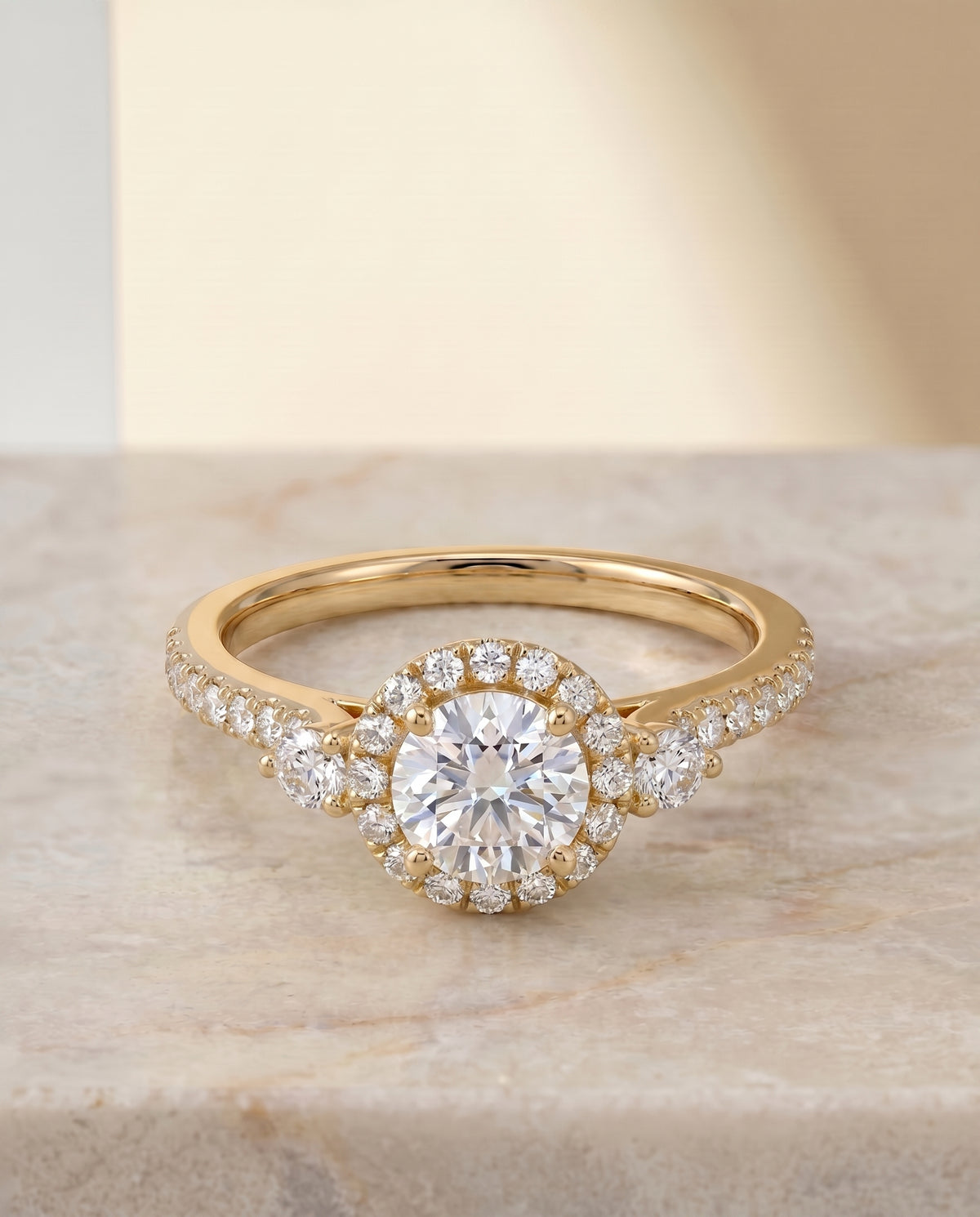 The Ivy round engagement ring setting in 18K Yellow Gold | RockHer