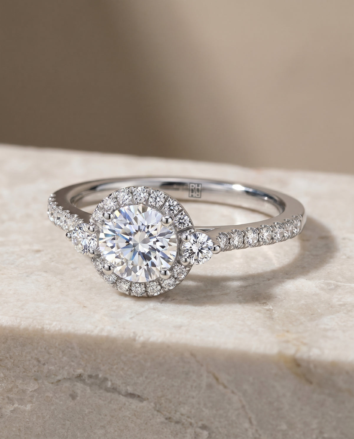 The Ivy round engagement ring setting in Platinum | RockHer