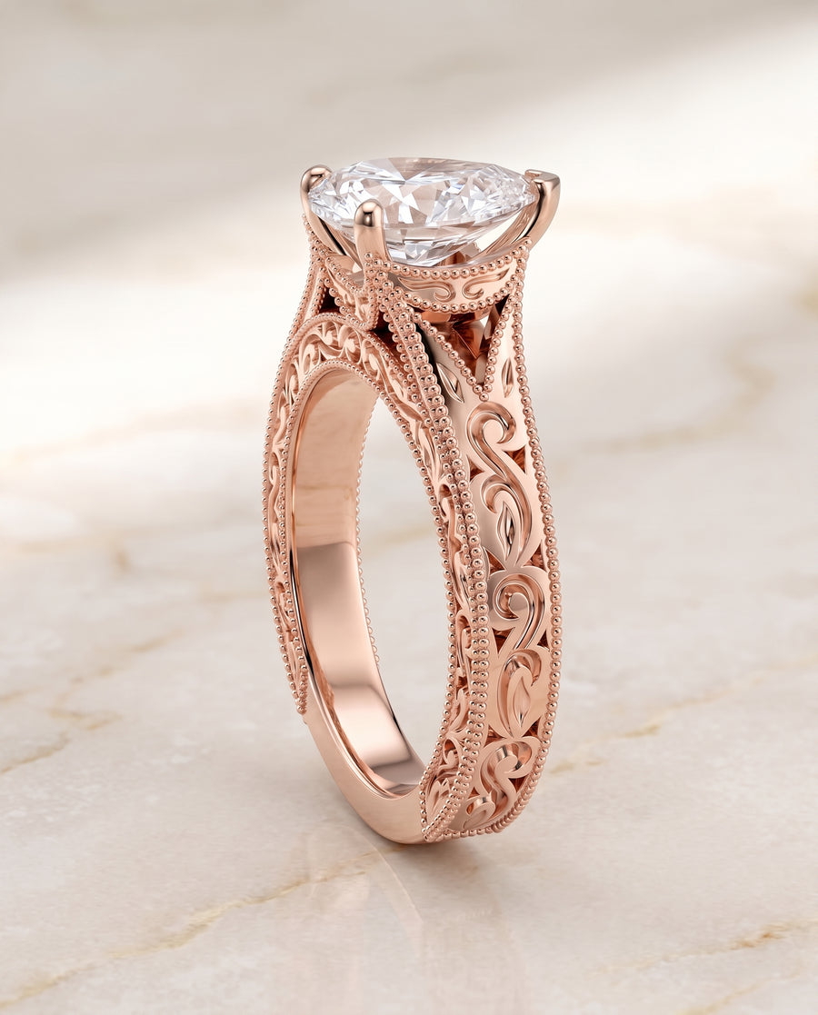 The Janis Engagement Ring, made to order in our Los Angeles atelier