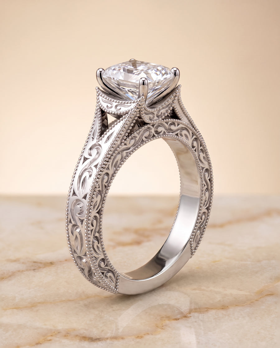 The Janis Engagement Ring, made to order in our Los Angeles atelier