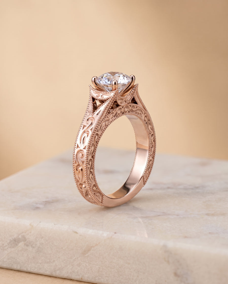 The Janis Engagement Ring, made to order in our Los Angeles atelier