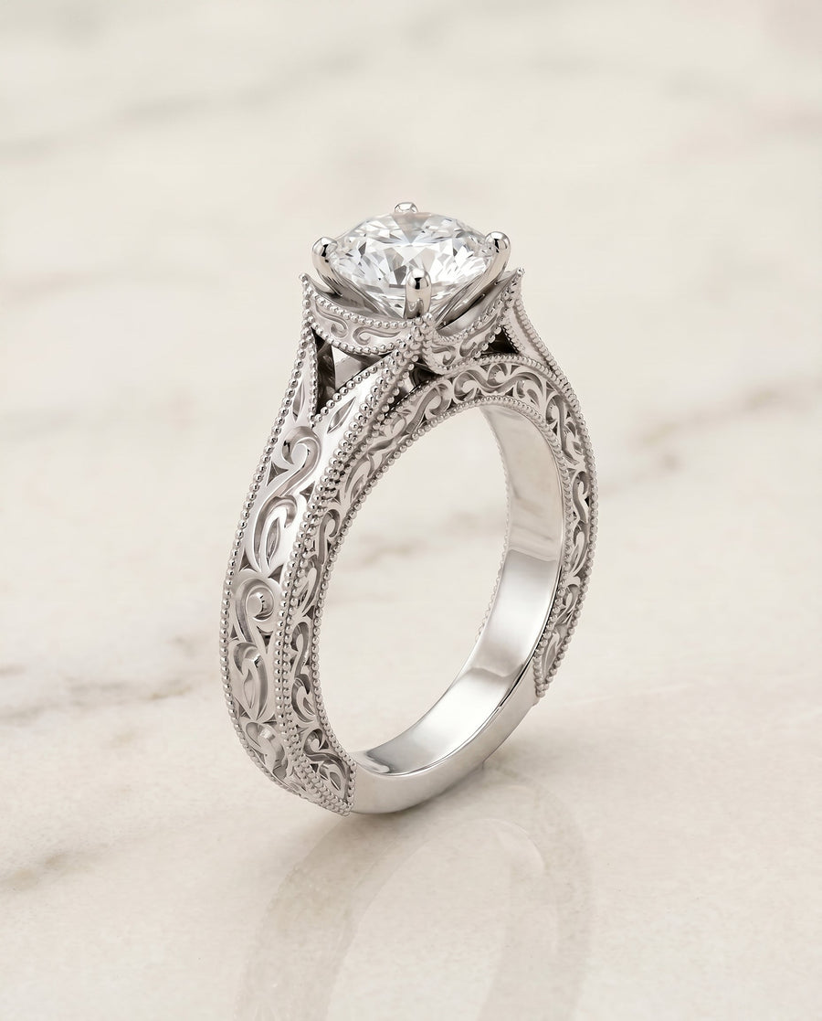 The Janis Select Engagement Ring, made to order in our Los Angeles atelier