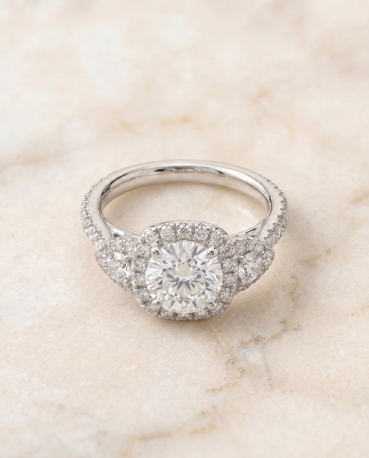 The Jennifer round engagement ring setting in Platinum | RockHer