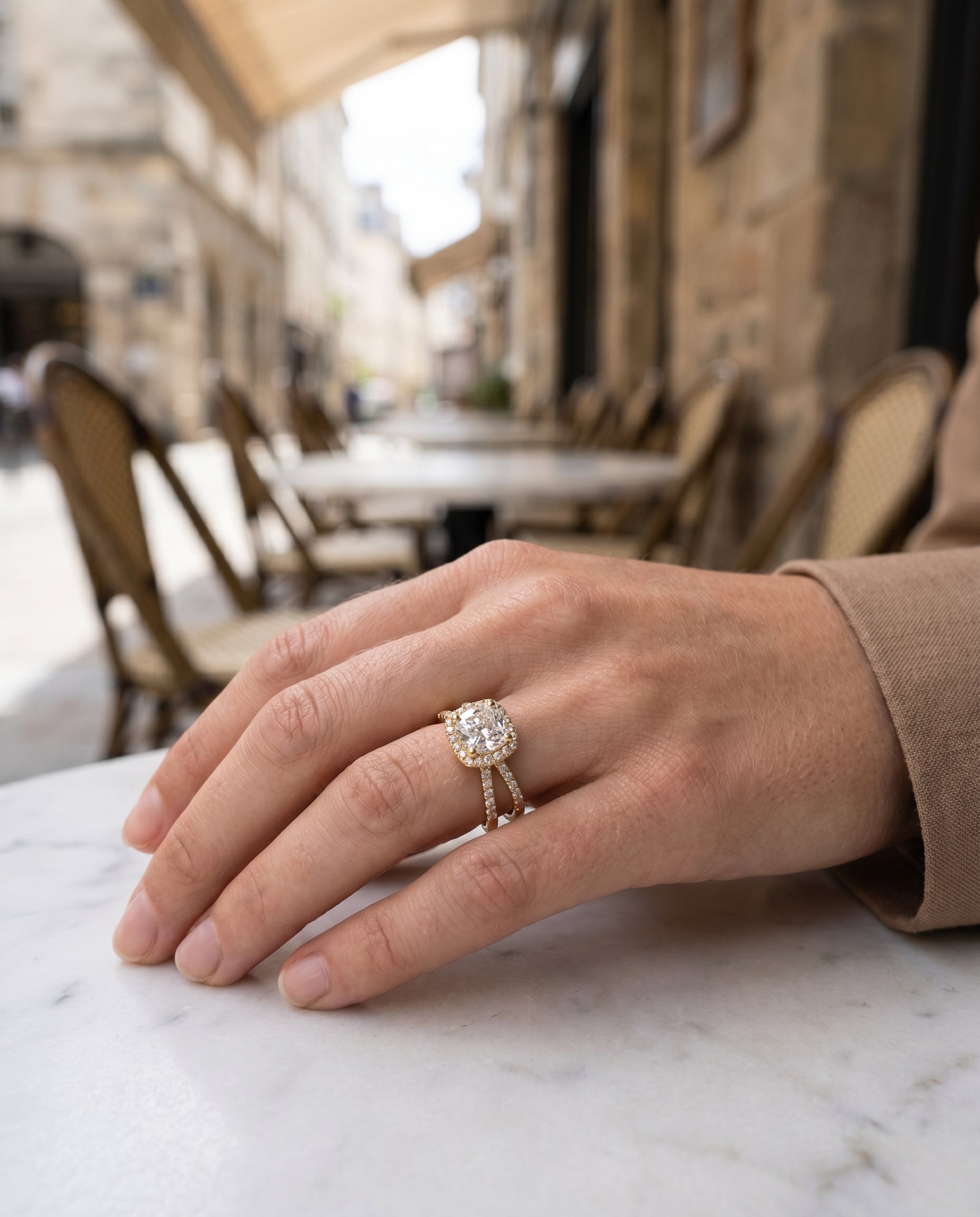 Made to order: The Joan cushion engagement ring setting in 18K Yellow Gold | RockHer