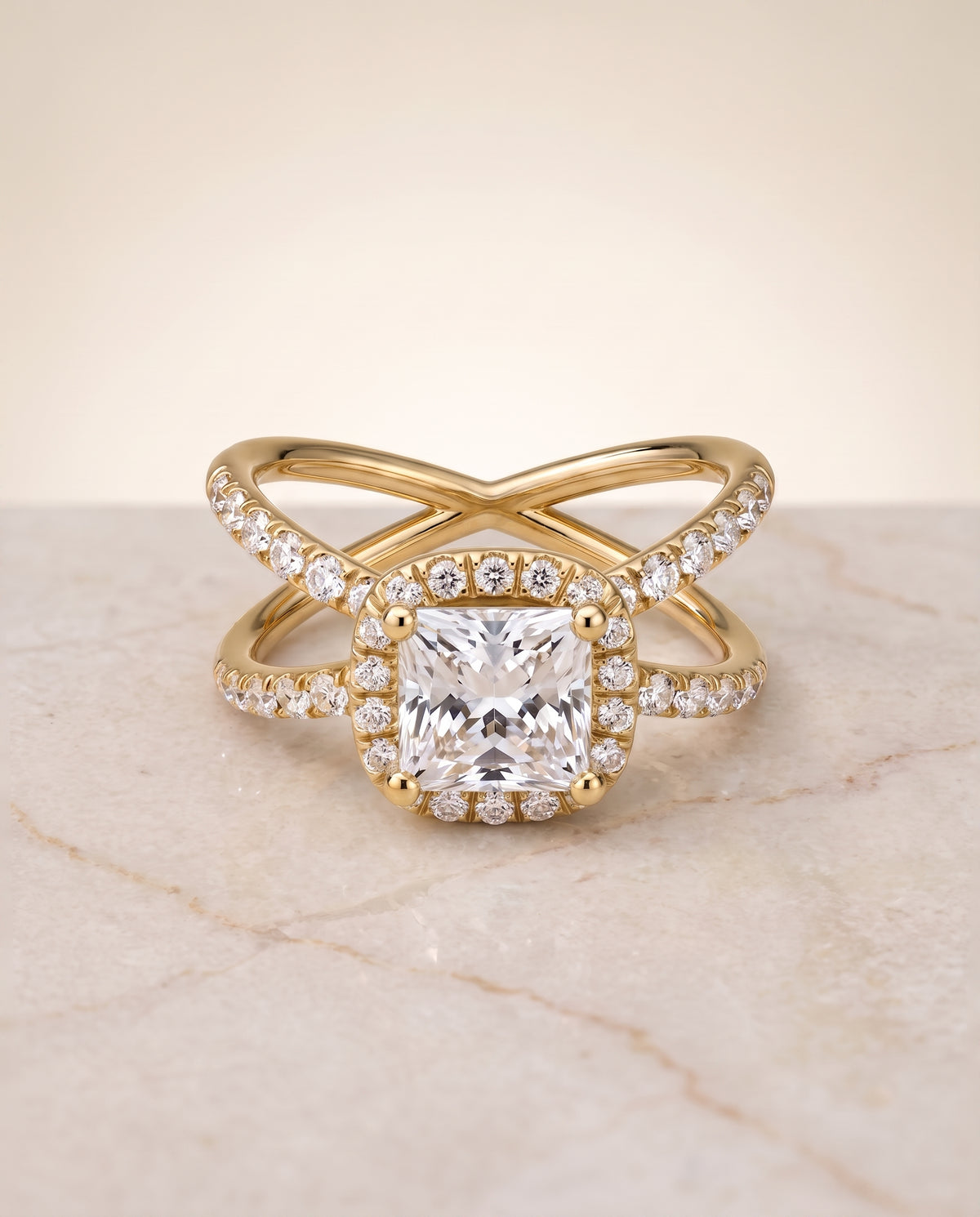The Joan princess engagement ring setting in 18K Yellow Gold | RockHer