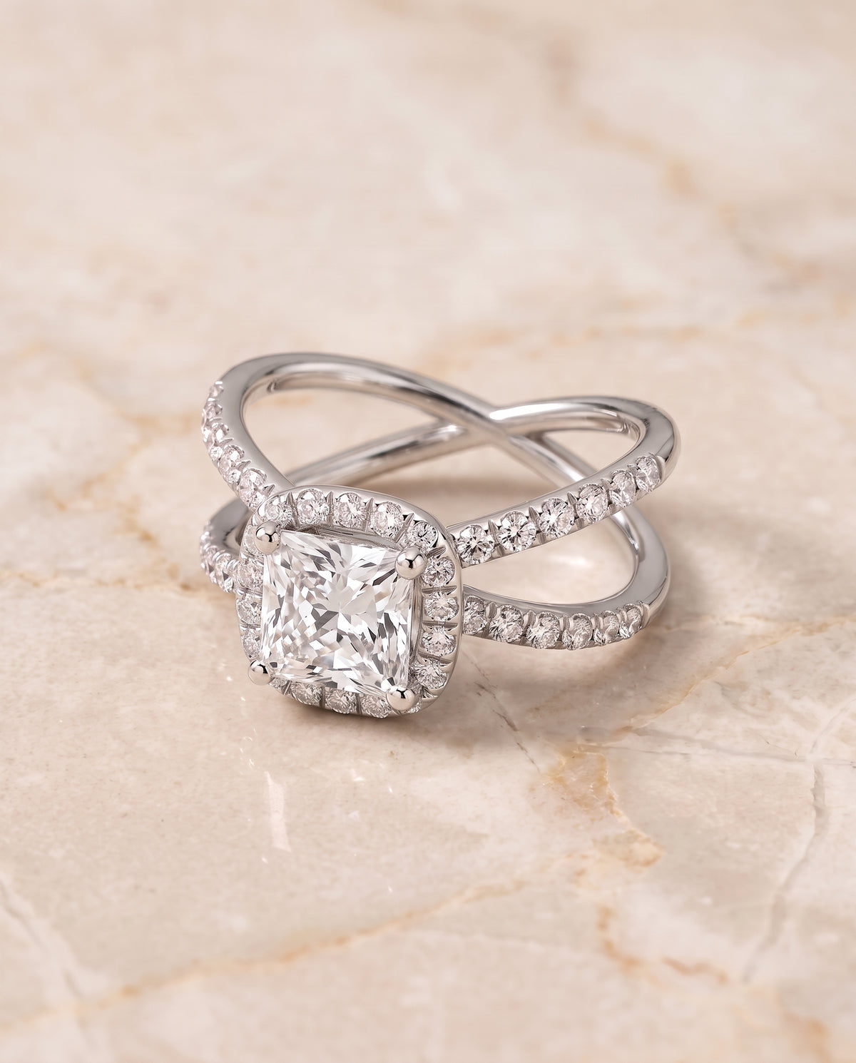 The Joan princess engagement ring setting in Platinum | RockHer