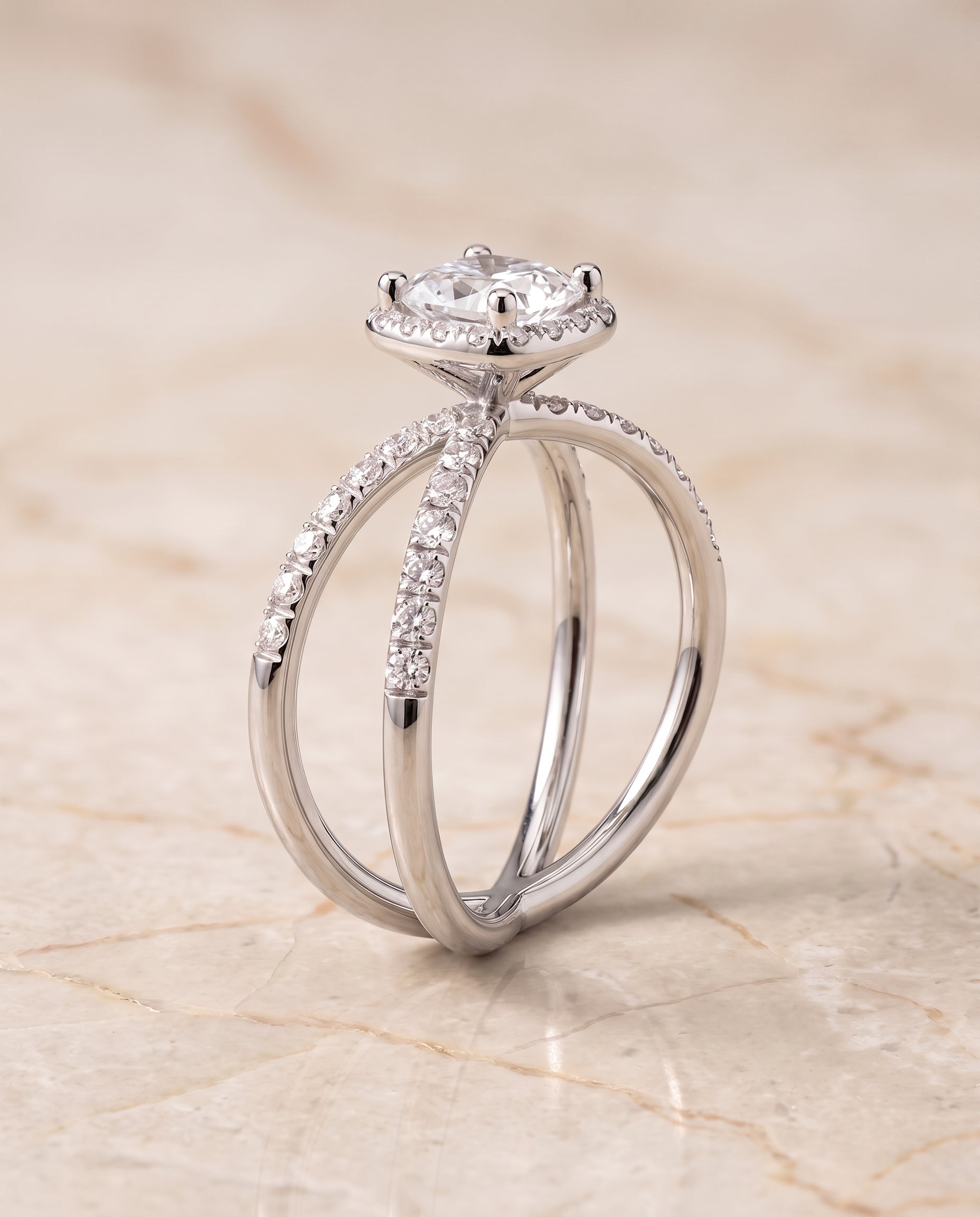 The Joan setting for princess diamonds, made to order in Platinum | RockHer