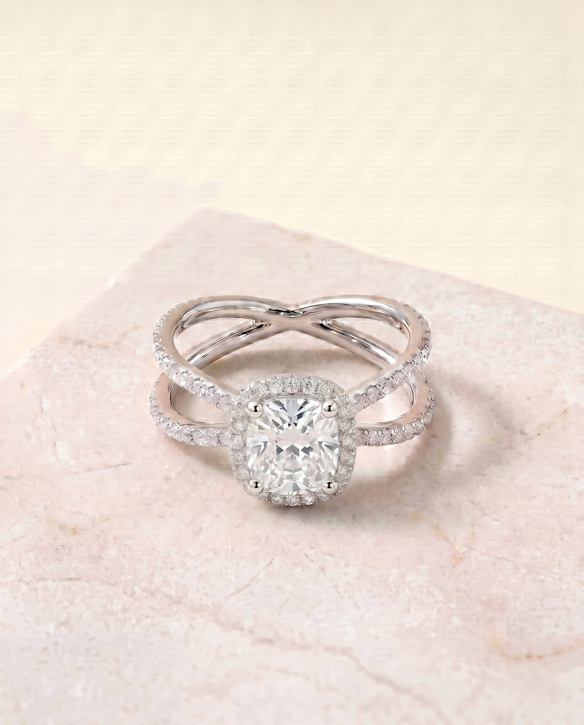 The Joan cushion engagement ring setting in Platinum | RockHer