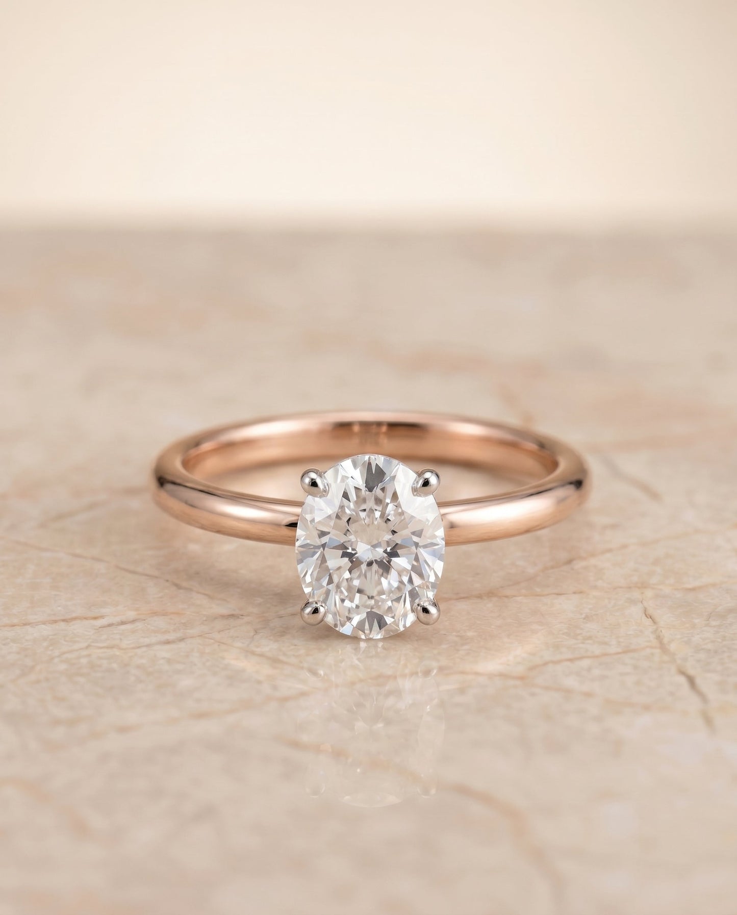 The Joni Select Hidden Halo Engagement Ring with Lab Diamond in 14K Rose Gold - view 1