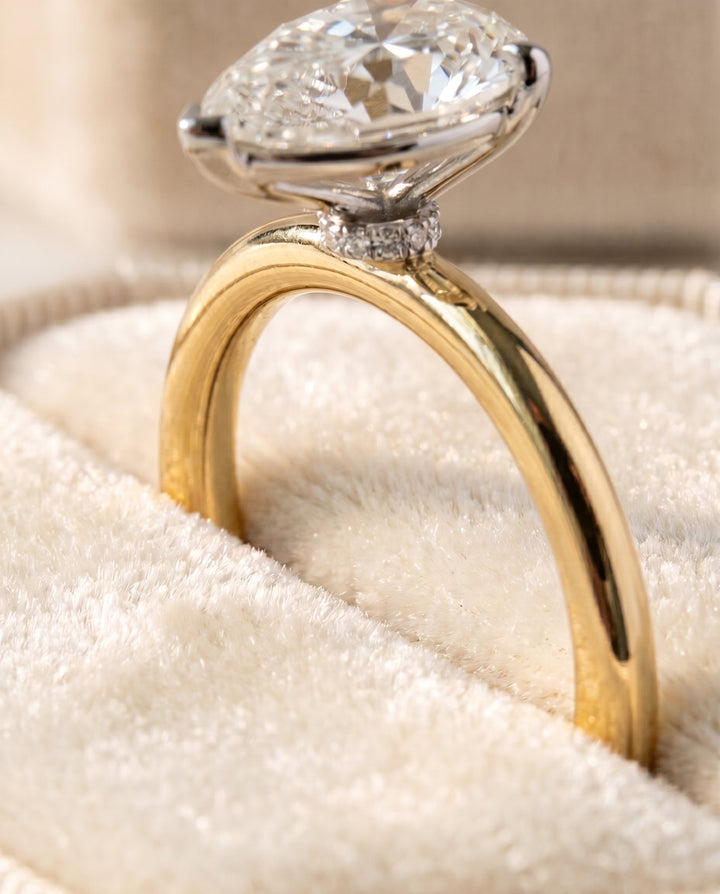 The Joni Select Hidden Halo Engagement Ring with Lab Diamond in 18K Yellow Gold - view 4