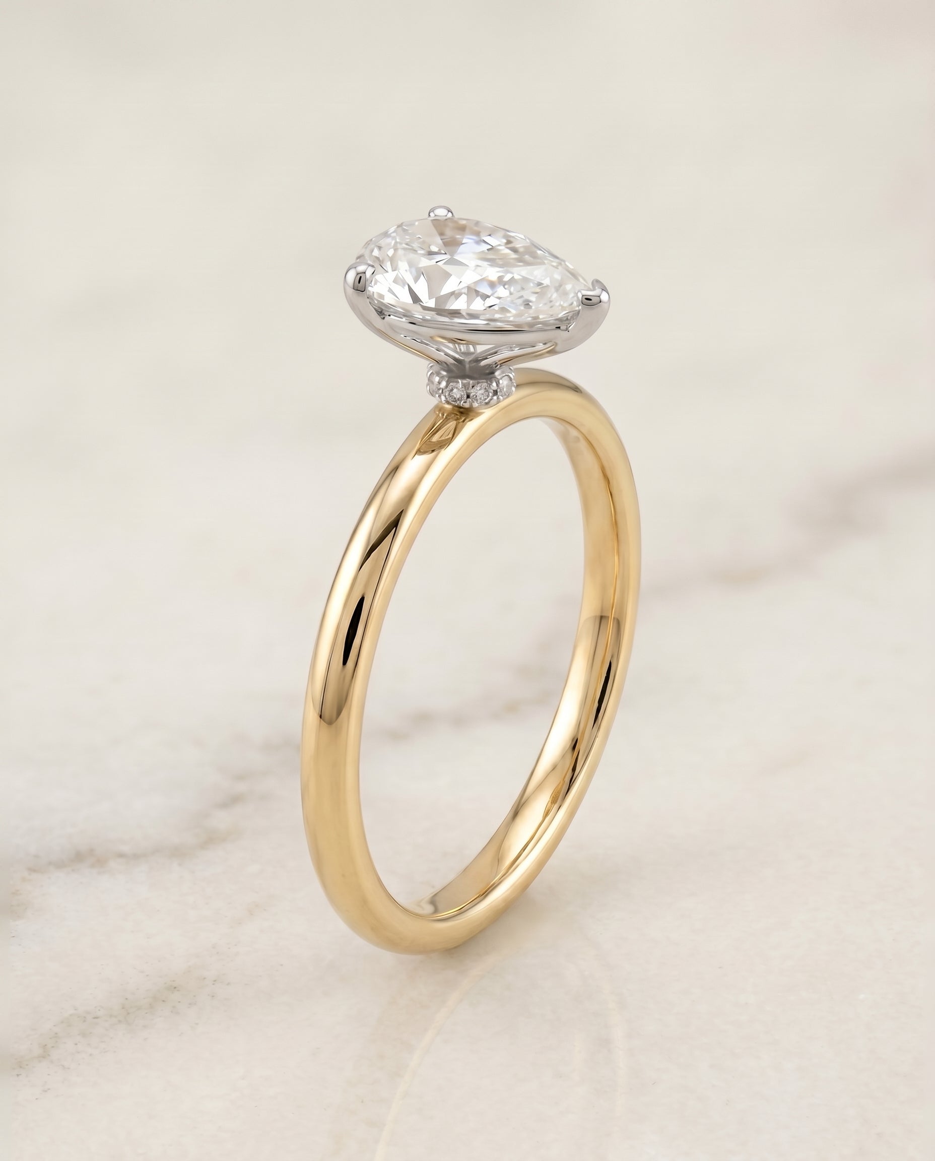 The Joni setting for princess diamonds, made to order in 18K Yellow Gold | RockHer