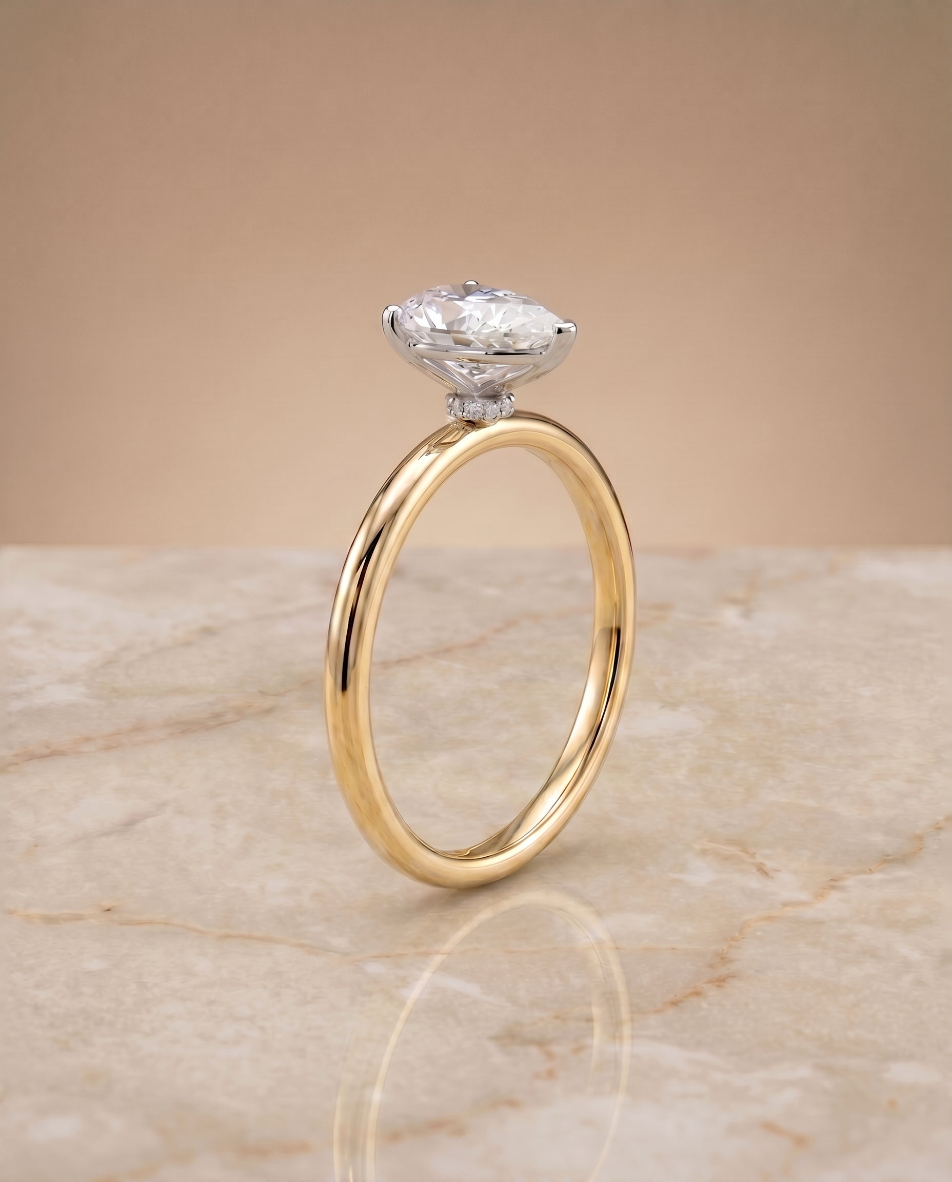 Hidden Halo Solitaire styling on The Joni princess engagement ring setting | RockHer